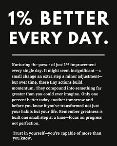 Amazon.com: ZUKIY 1% Better Everyday Wall Art - 8x10 Unframed ...