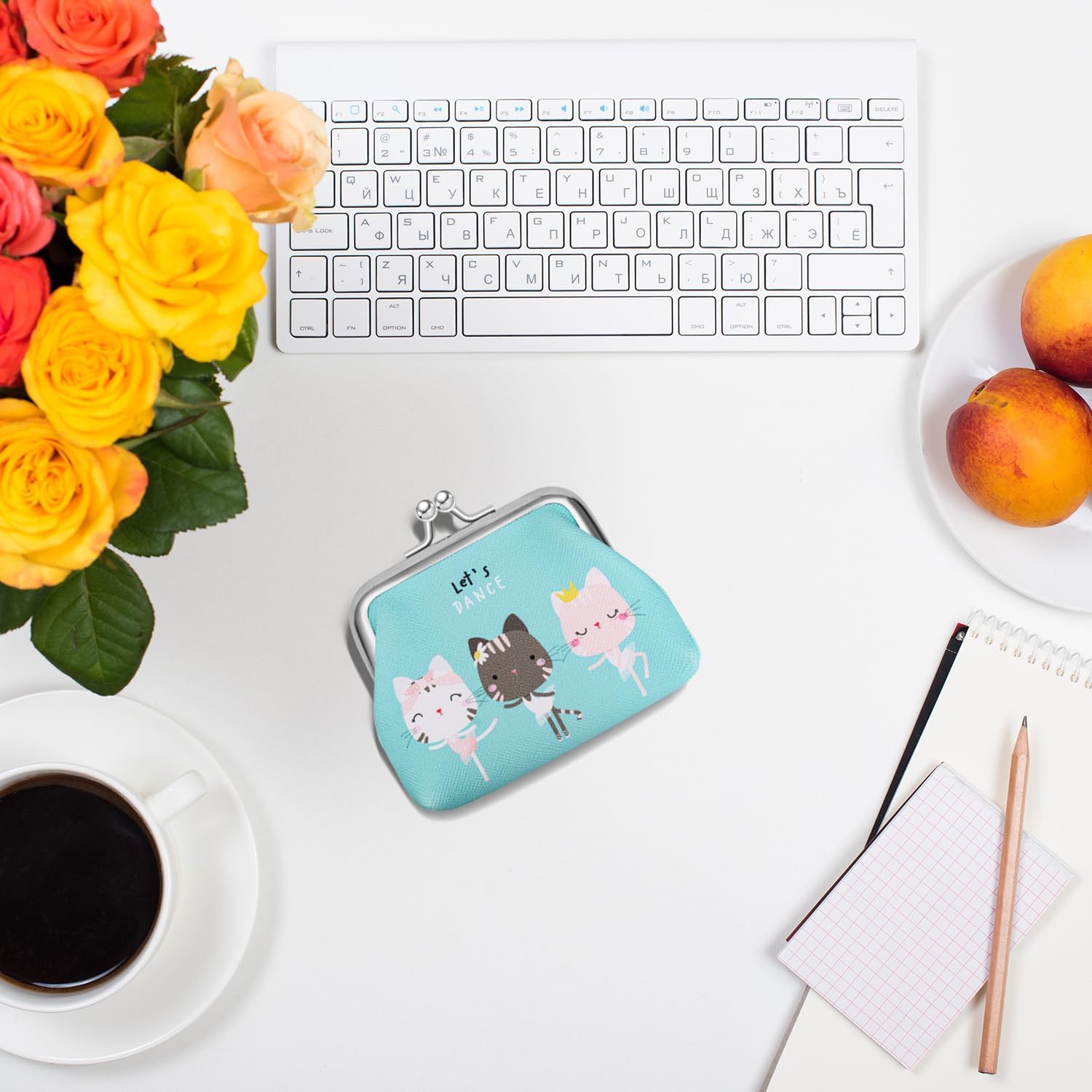 Coin Purse Cute Coin Pouch Kiss-Lock Change Purse Fashion Small Coin Purse Mini Change Purse for Coins for Women Kids Girls for Cash Coin Key
