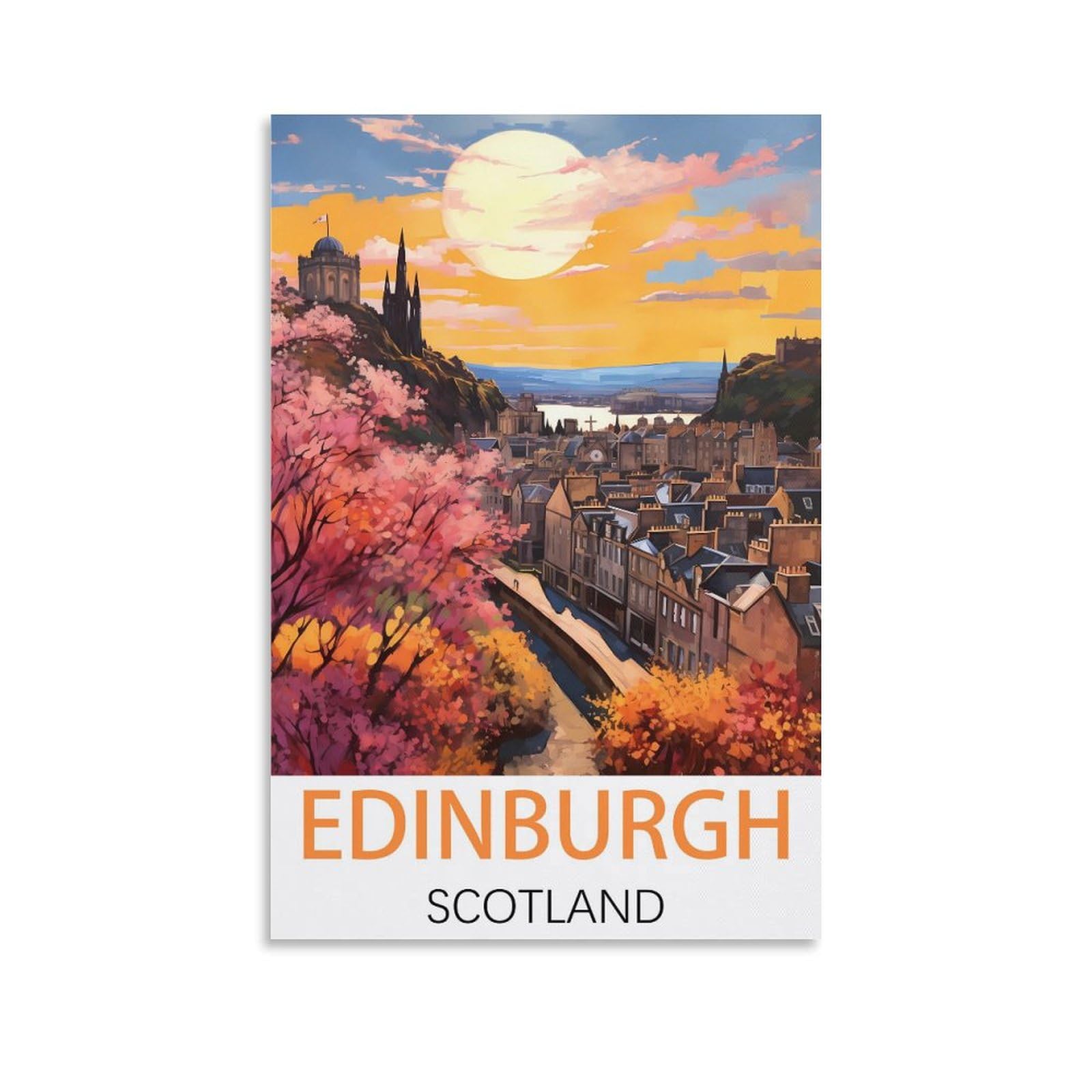 Naegv C243 Paint By Numbers Adults Edinburgh Scotlands Paint Brushes And Acrylic Painting Kit For Kids And Adults Beginner Gifts 20X30cm