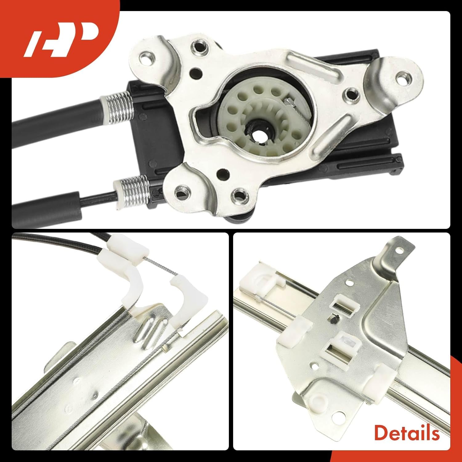 A-Premium Power Window Regulator Rear Driver Side Compatible with Pontiac Grand Prix 1997-2003, 4-Door Only, Without Motor