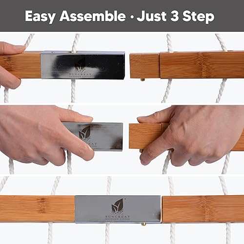 Miniatura 6 de SUNCREAT Hammocks Hamaca portátil doble para exteriores, capacidad de 450 libras, hamaca de secado rápido para 2 personas con bolsa de transporte,