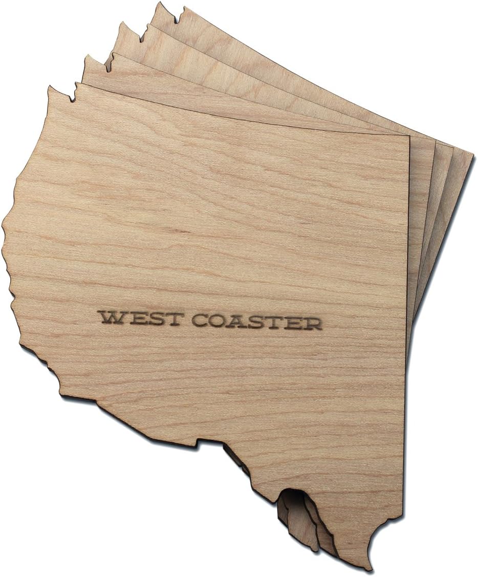 Wooden Shoe Designs West Coasters, Tan (Set of 4)