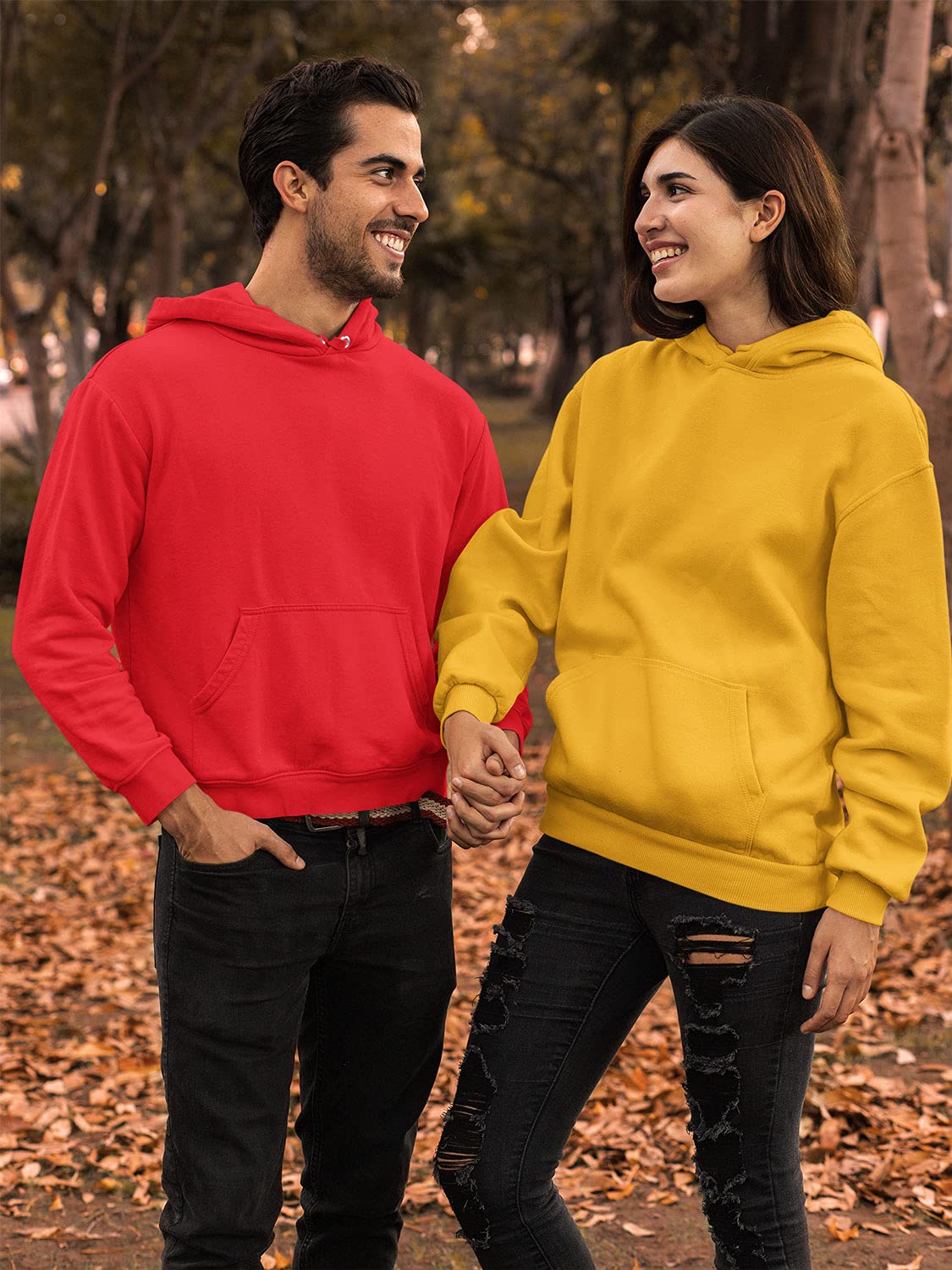 fashwork Coppia Felpe con Cappuccio Natale Natalizie Uomo Donna Personalizzabili Lui lei Pupazzo di Neve - Idea Regalo Natale
