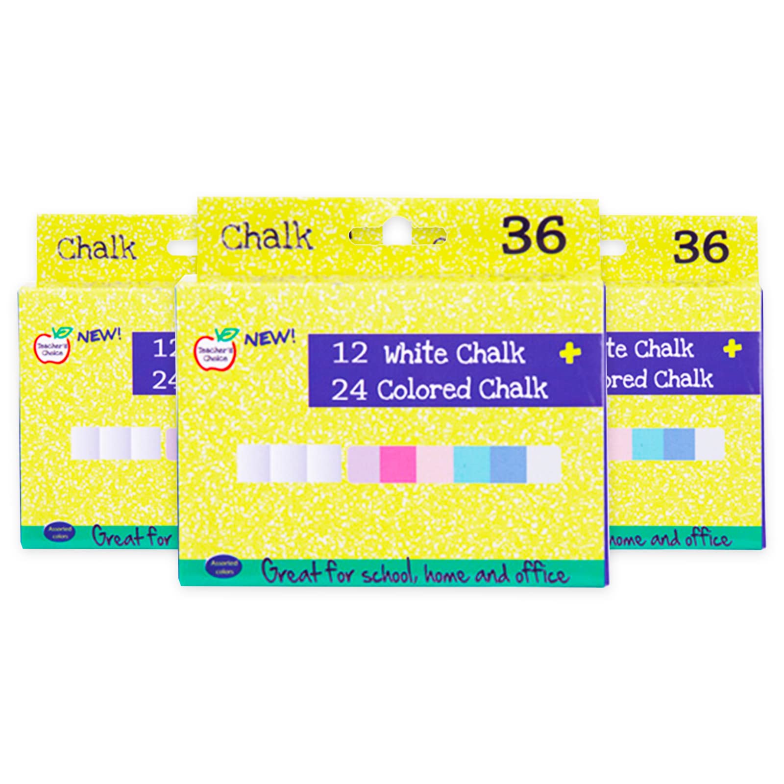 Amazon.com : Assorted Chalk Bulk Pack White and Colored Chalkboard Chalk ~  108 Pieces of 3" Assorted Chalk for Teachers, School Supplies, Students, Office  Supplies | Classroom Bulk Chalk Pack : Office Products