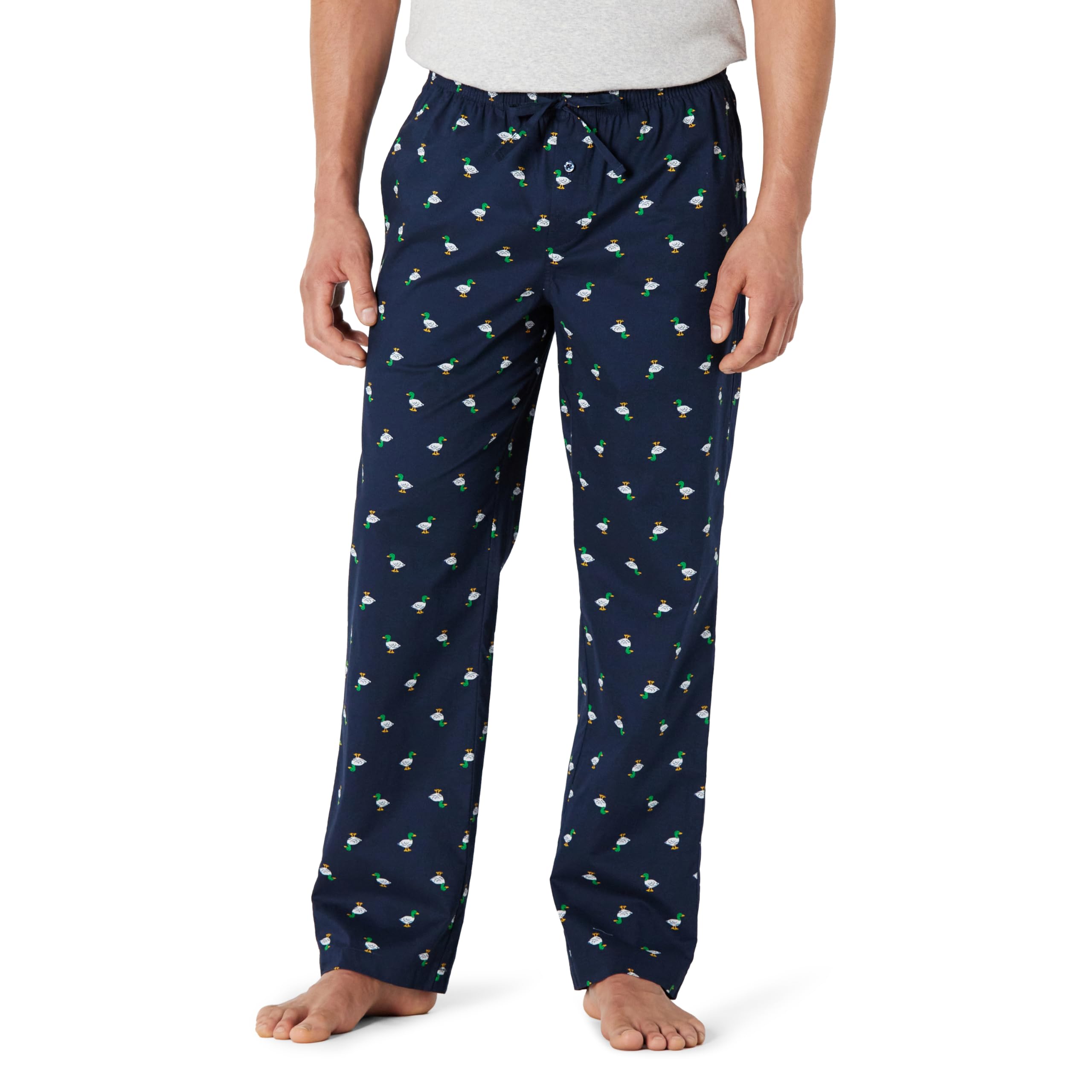 Amazon Essentials Herren Pyjamahose aus Baumwoll-Stretch-Popeline, Schlafanzug, Lang