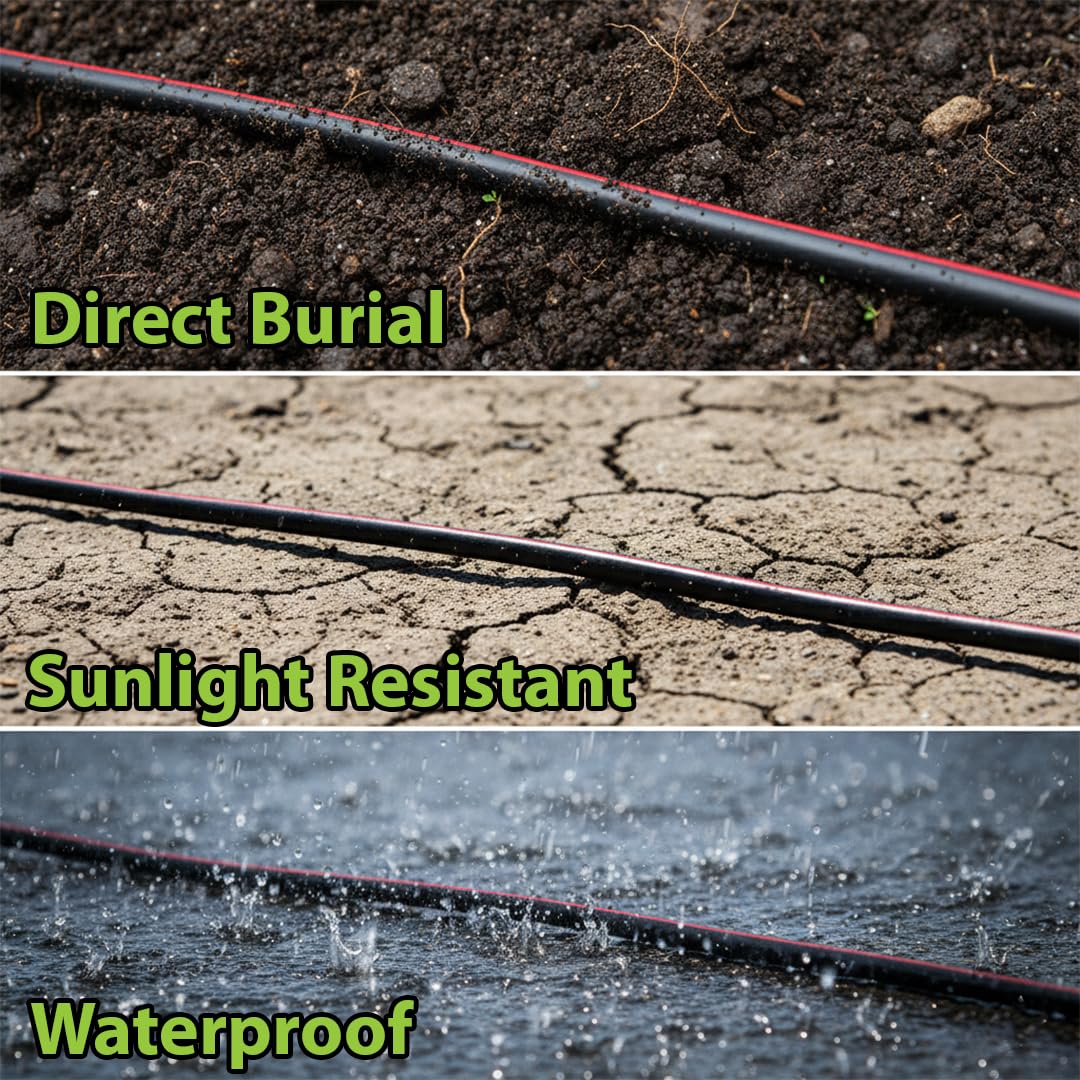 Best 12/2 Low Voltage Landscape Wire Outdoor Light Direct Burial Copper Cable 12AWG