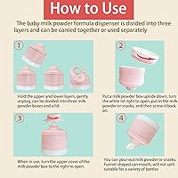 Vista 3 de Dispensador de fórmula de leche en polvo para bebés, dispensador de fórmula apilable, botella Mixie para viajes, soporte de fórmula de gran
