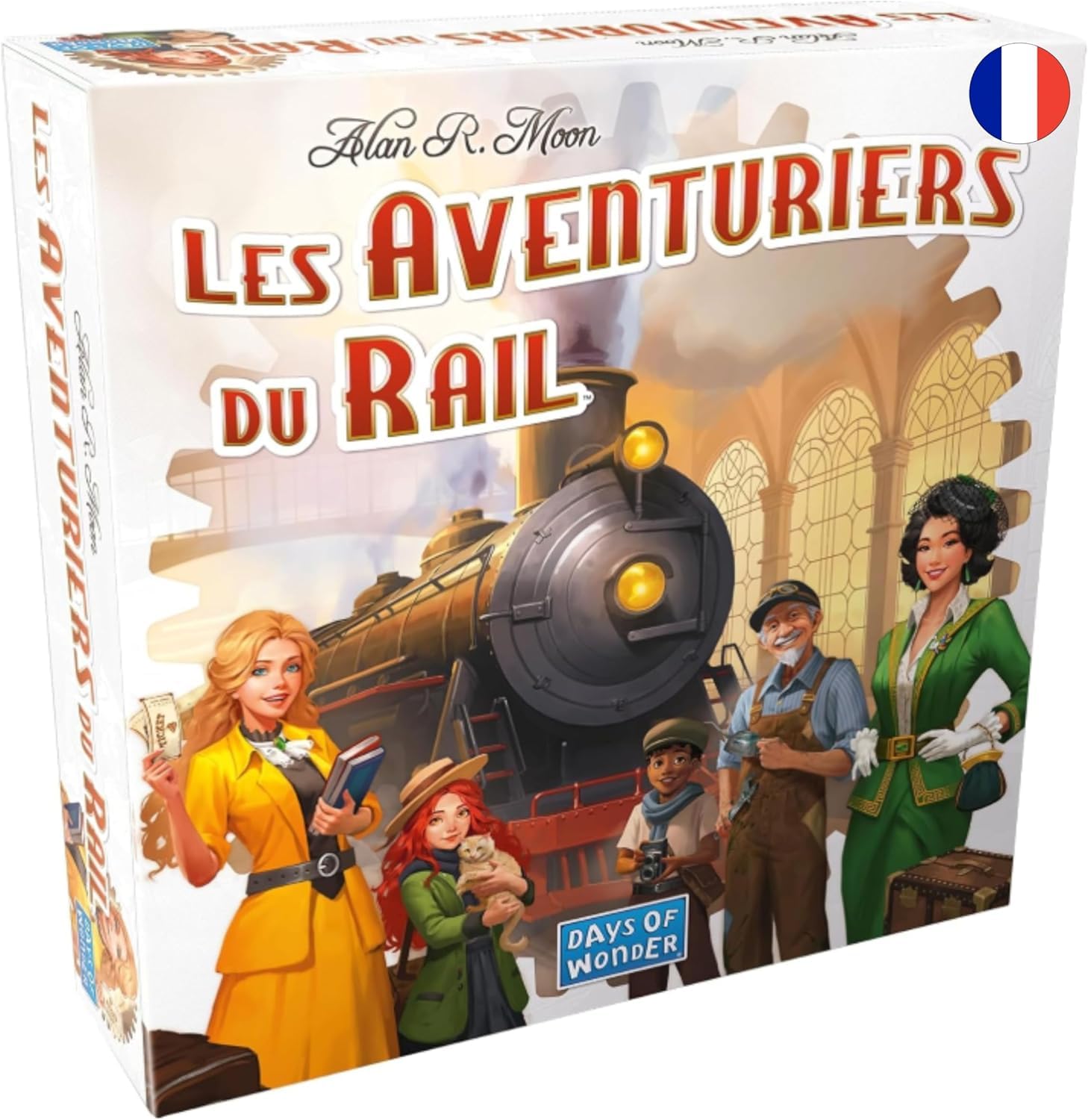 Lotto di avventurieri della ferrovia USA - Gioco di base in francese + 1 divisione, gioco da tavolo - 2 a 5 giocatori