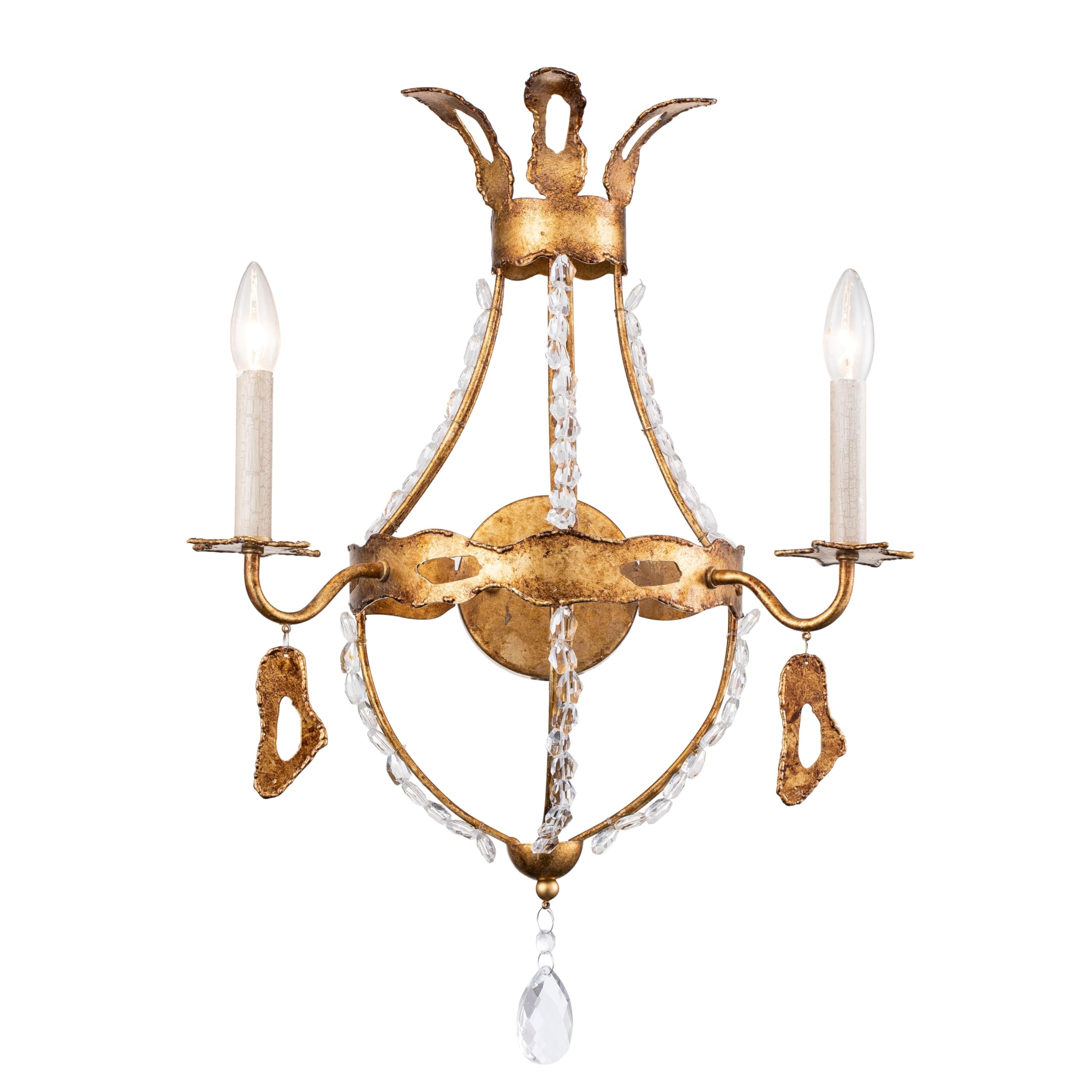 Lucas Mckearn Monteleone 2-Light Sconce with Gold Leaf Finish SC1036-2