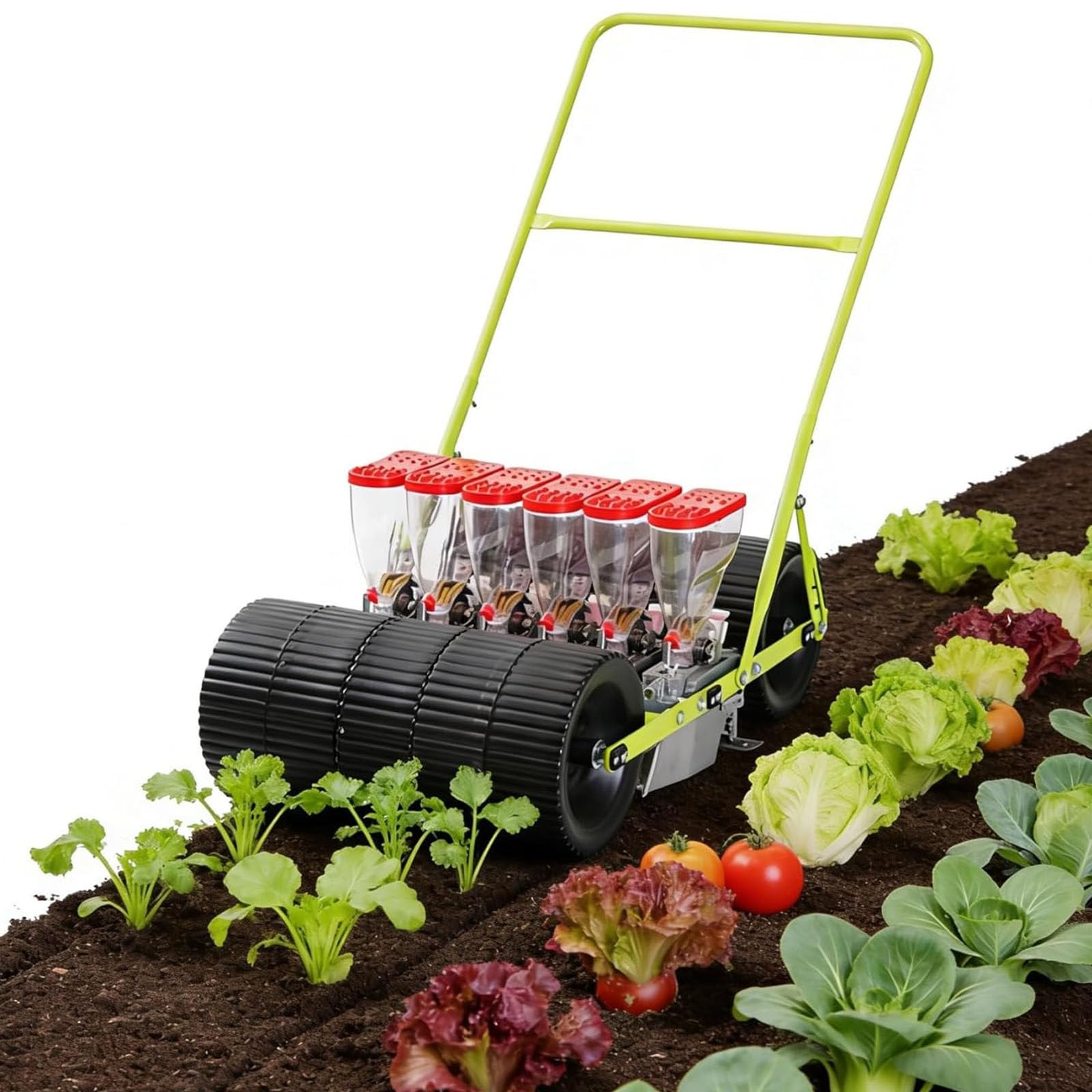 Drmoxin Garden Corn And Soybean Planter, Portable Manual Planter, Adjustable Plant Spacing And Row Spacing, Multi-Row Precise Planting, Suitable For Crops Such As Corn, Beans 6row