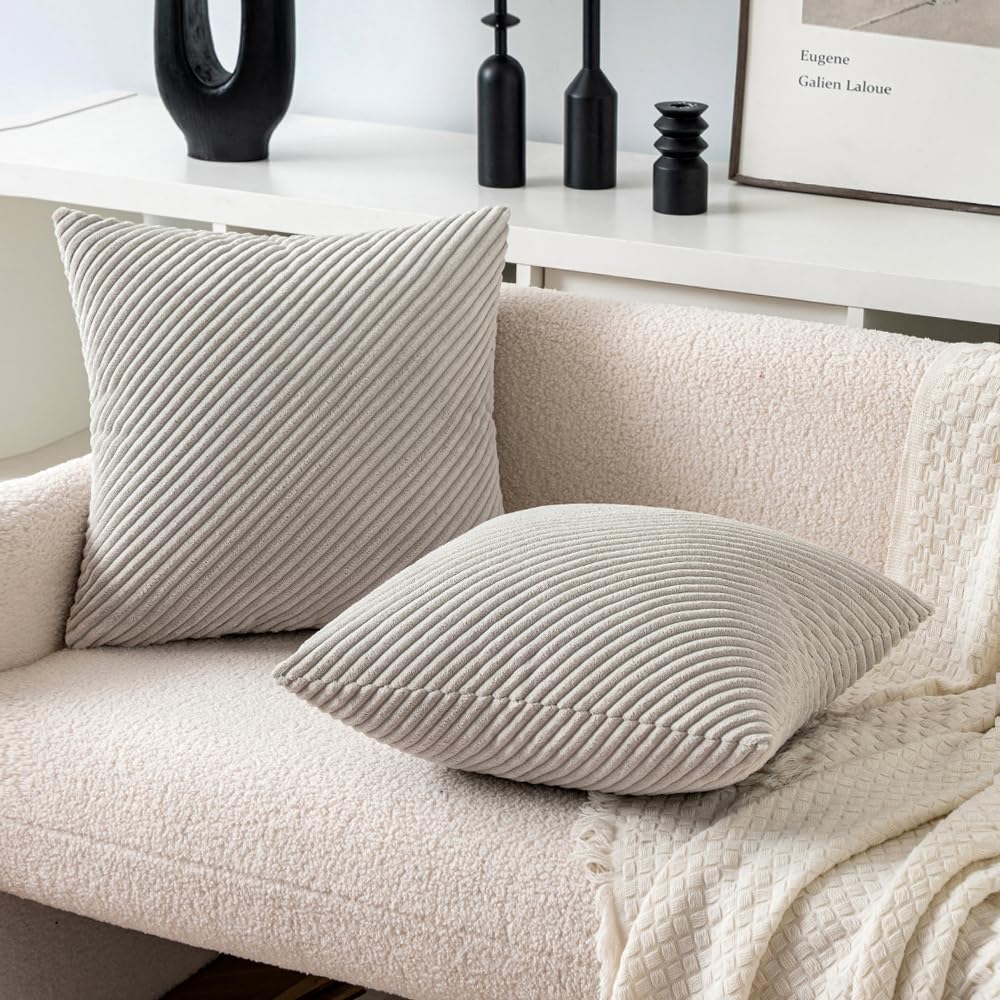 Amazon.co.jp: MIULEE クッションカバー 2枚セット 斜めストライプ