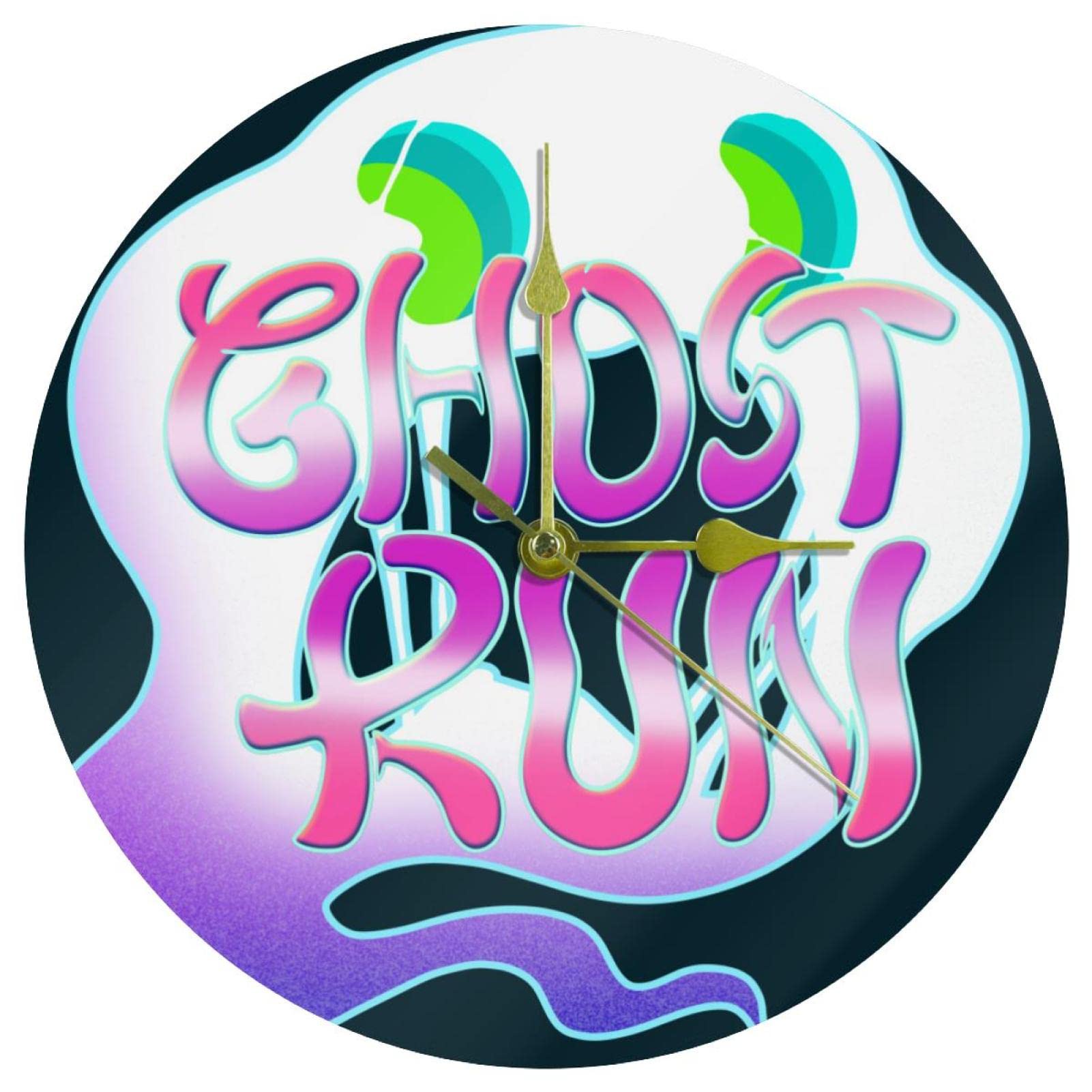 Horloge silencieuse sans tic-tac Ghost Run en acrylique pour un bureau apaisant
