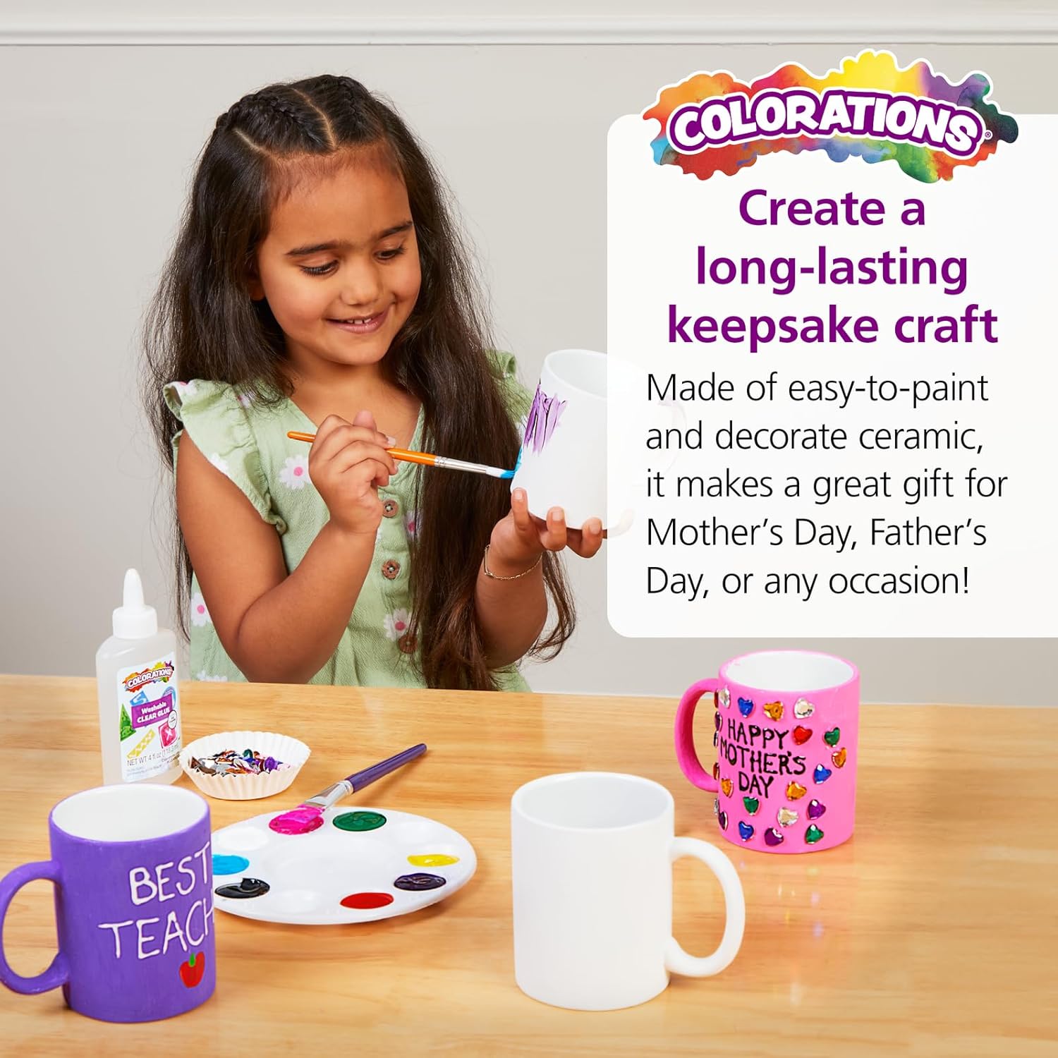 Colorations Decorate Your Own Ceramic Mugs - Set of 12