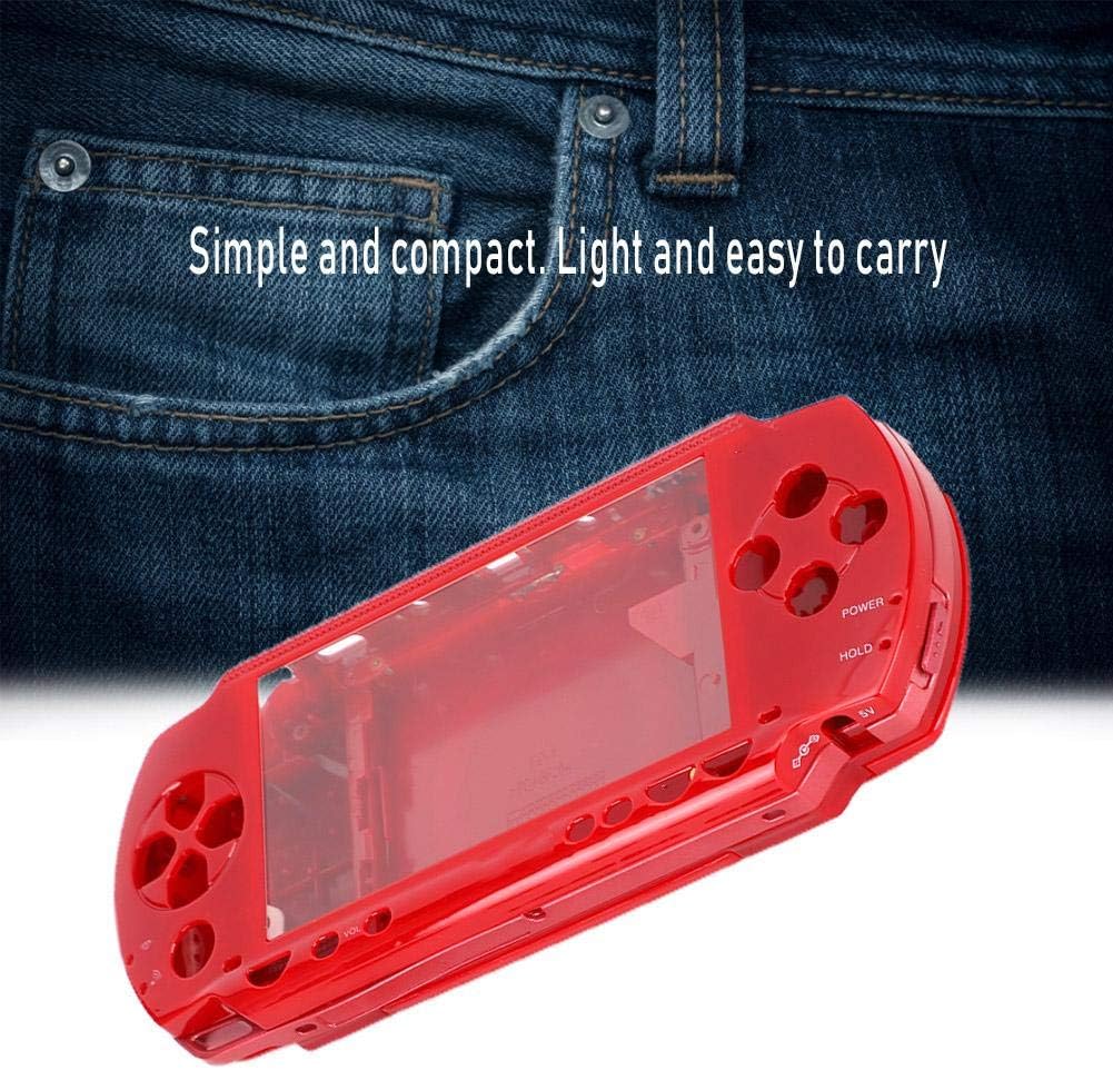 Game Shell for PSP 1000, Replacement Full Housing Console Game Shell Case Cover, PSP 1000 Console Host Shell, with Screwdriver(red)