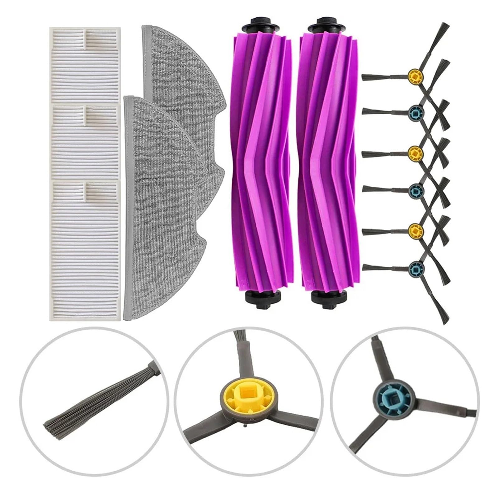 Generico 7pcs Kit Robot Aspirapolvere, Compatibile con Eureka, E20 Plus