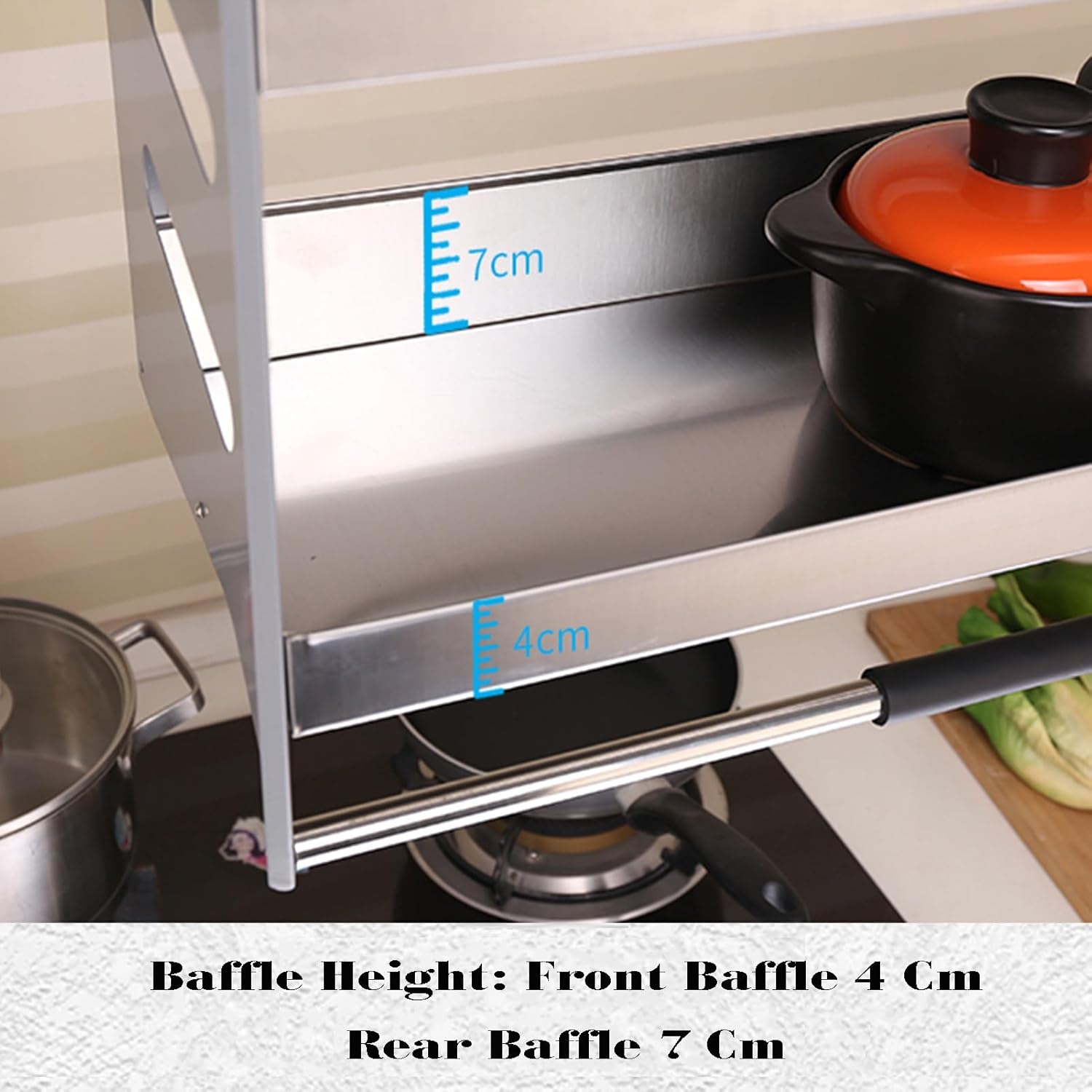 Upper Cabinet Pull-down Cabinet Storage Rack,3-layer Storage Basket,Hydraulic Buffer,Suitable for Coffee Shops and Bars