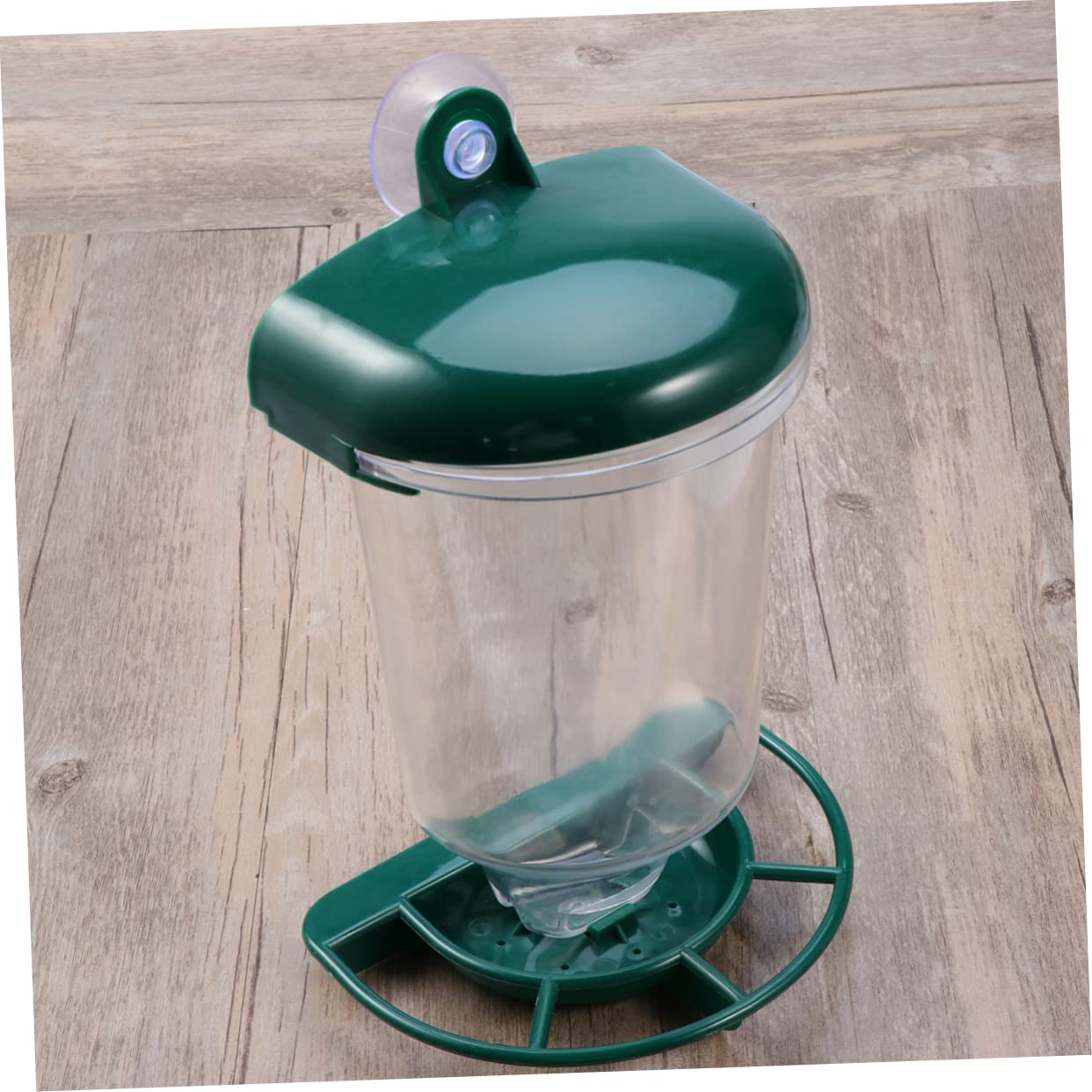 Mangiatoia per Uccelli in Plastica Verde con Ventose, 2 Pezzi