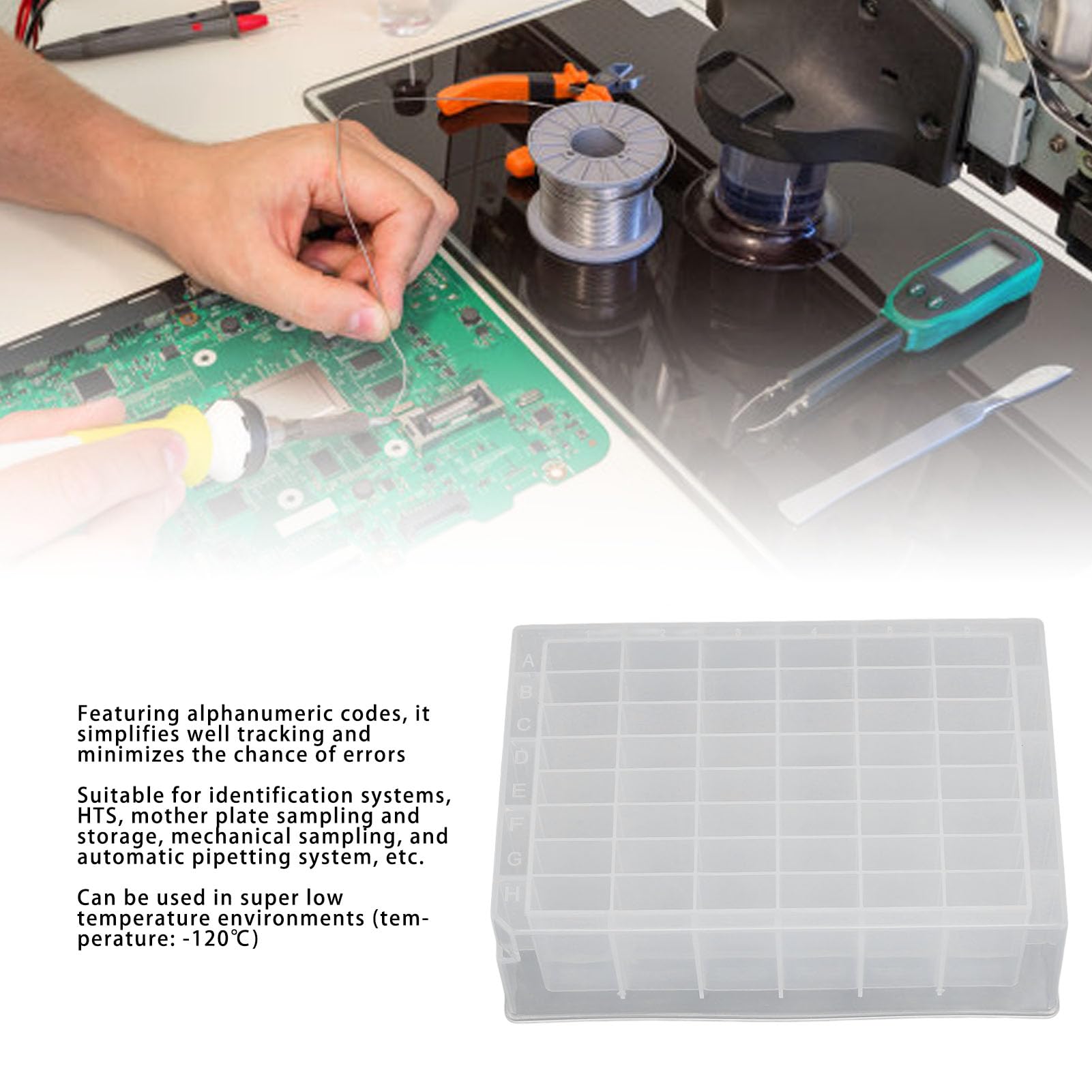 10 Pcs Deep Well Plate, 2ml 48 Wells Transparent Quadratplatte Deep Well Stationplatte Geeignet für die Identifizierung HTS Mutterplatte Probenahme Mechanische Probenahme