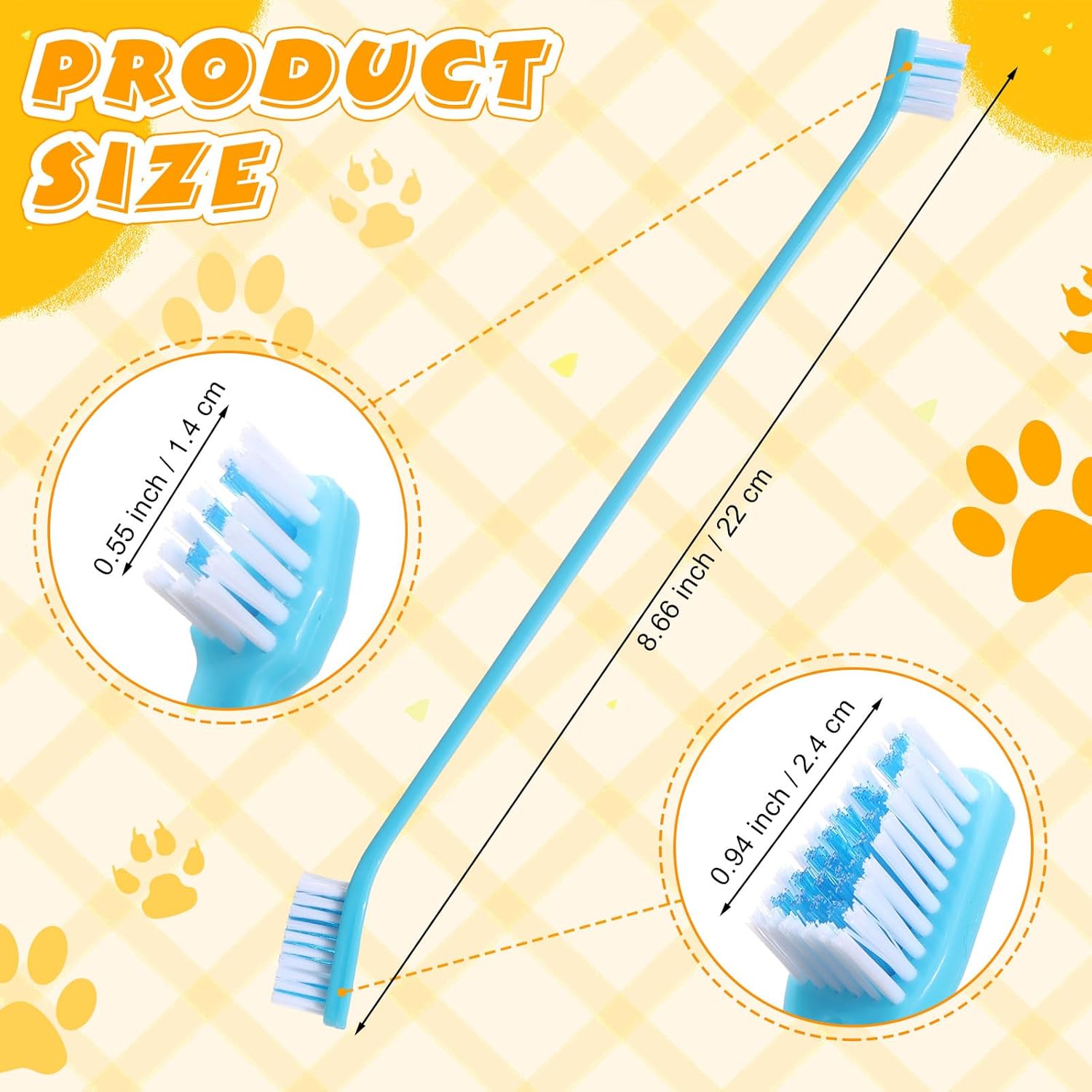 Nuenen 150 Pcs Dog Toothbrush Dual Headed Dental Brushes Puppy Tooth Brushing Kit Long Handle Toothbrush for Large and Small Dogs Cats Most Pets Teeth Cleaning Oral Care Supplies (Bright Color)