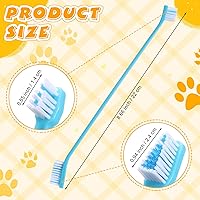 Vista 2 de Nuenen 150 cepillos de dientes para perros, cepillos dentales de doble cabeza, kit de cepillado de dientes de cachorro, cepillo de dientes de mango
