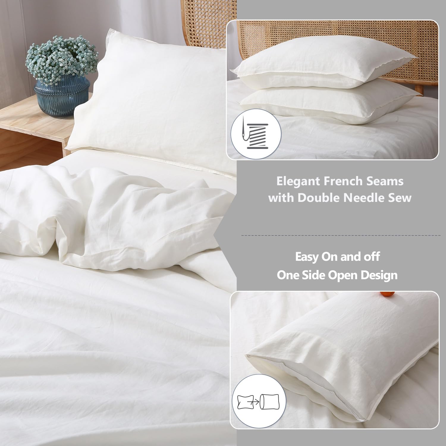 Amazon｜S VICTORY SYMBOL 100% フレンチリネン掛け布団カバーセット