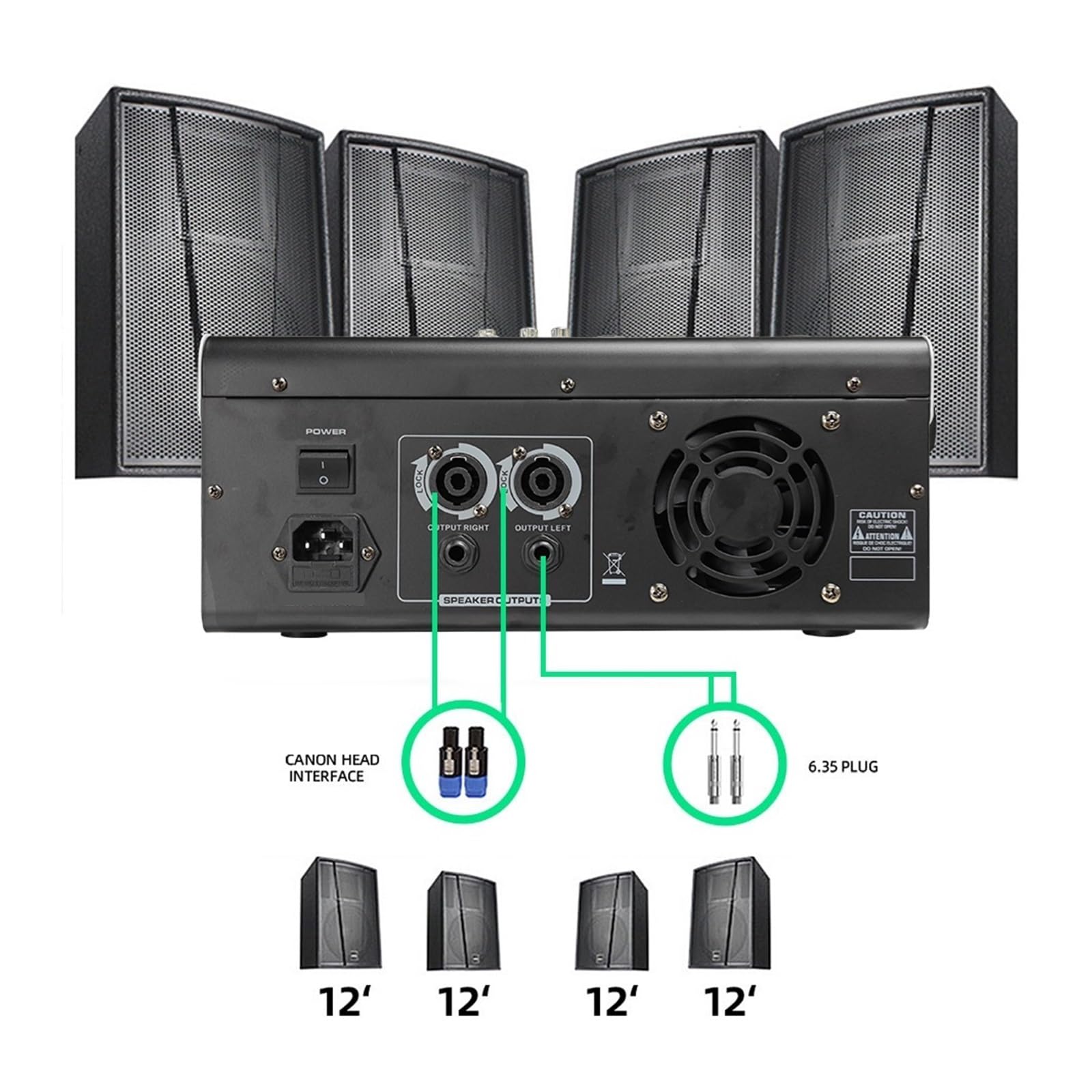 Mixer Audio DJ 4 Canali Con USB, Bluetooth, 99 Effetti For La Registrazione Di Feste Karaoke E La Trasmissione Su Internet