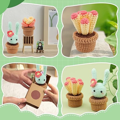 Miniatura 21 de WONVOC Kit de inicio de ganchillo, kit de ganchillo para principiantes para adultos, instrucciones paso a paso, tutorial en video, suministros