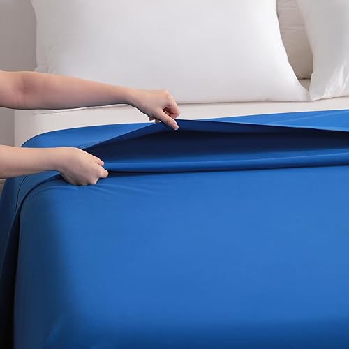 Vista 120 de BEDSUM Sábana encimera de microfibra tamaño individual, de lujo, 1800 hilos, resistente a las arrugas y a la decoloración, color blanco