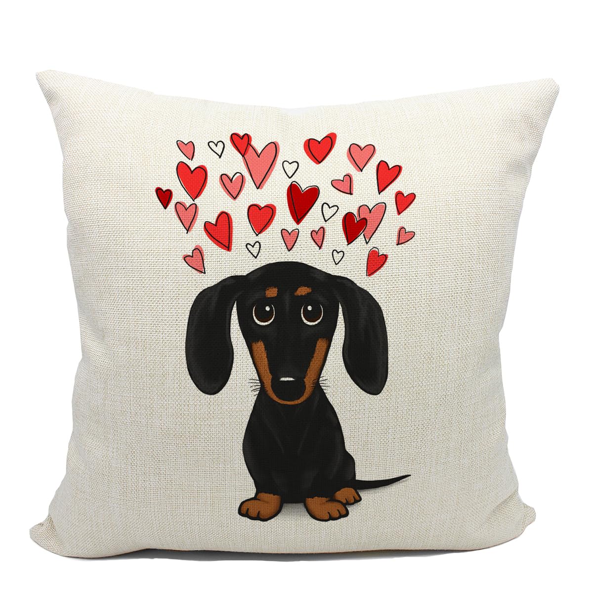 Mancheng-zi Dachshund Gifts Dachshund Mom Gifts Decor Linen Cushion Cover 18x18 for Sofa Couch Bed