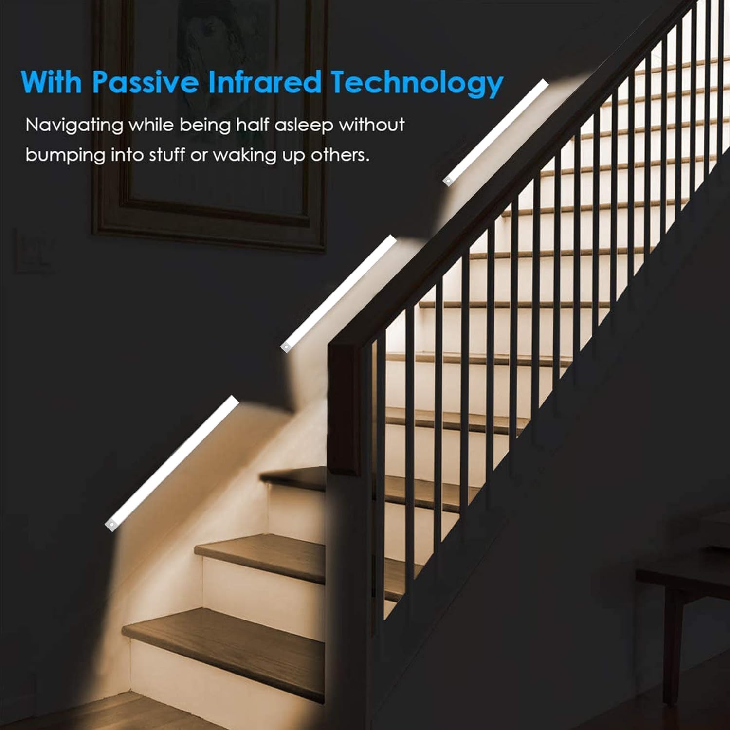 Buу 1 gеt 1 Tipace LED Under Cabinet Lighting 24 inch，Closet Lights Wireless Motion Sensor Light Rechargeable Cabinet Lights for Wardrobe,Closets,Cupboard,3000K (Silver 2 Pack）