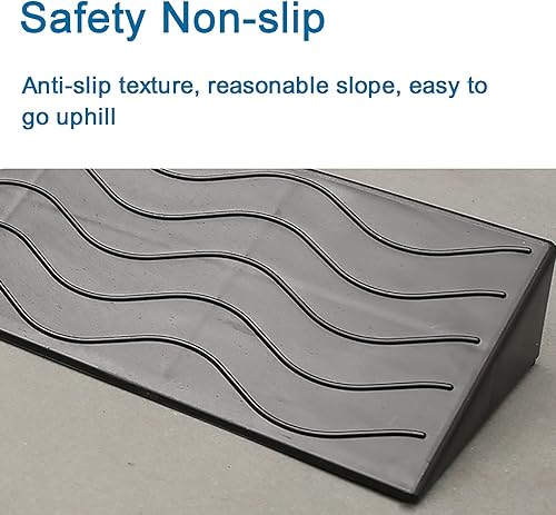 Miniatura 3 de MINUSE Rampas de umbral para puertas, rampa interior para silla de ruedas, scooter robot barrido, canal fácil y portátil accesible (color gris,