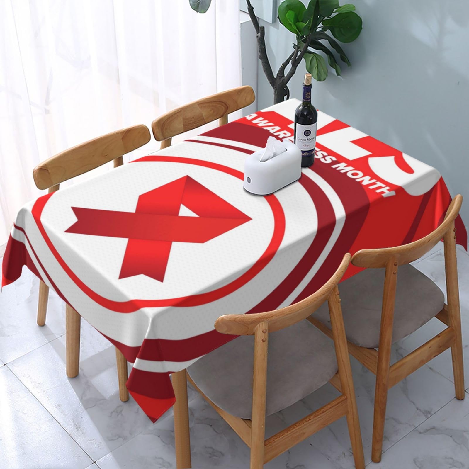 JunHeArt Als Awareness Month Tablecloth Rectangle Table Cover Washable Table Cloths Decor For Kitchen 54" X 72"