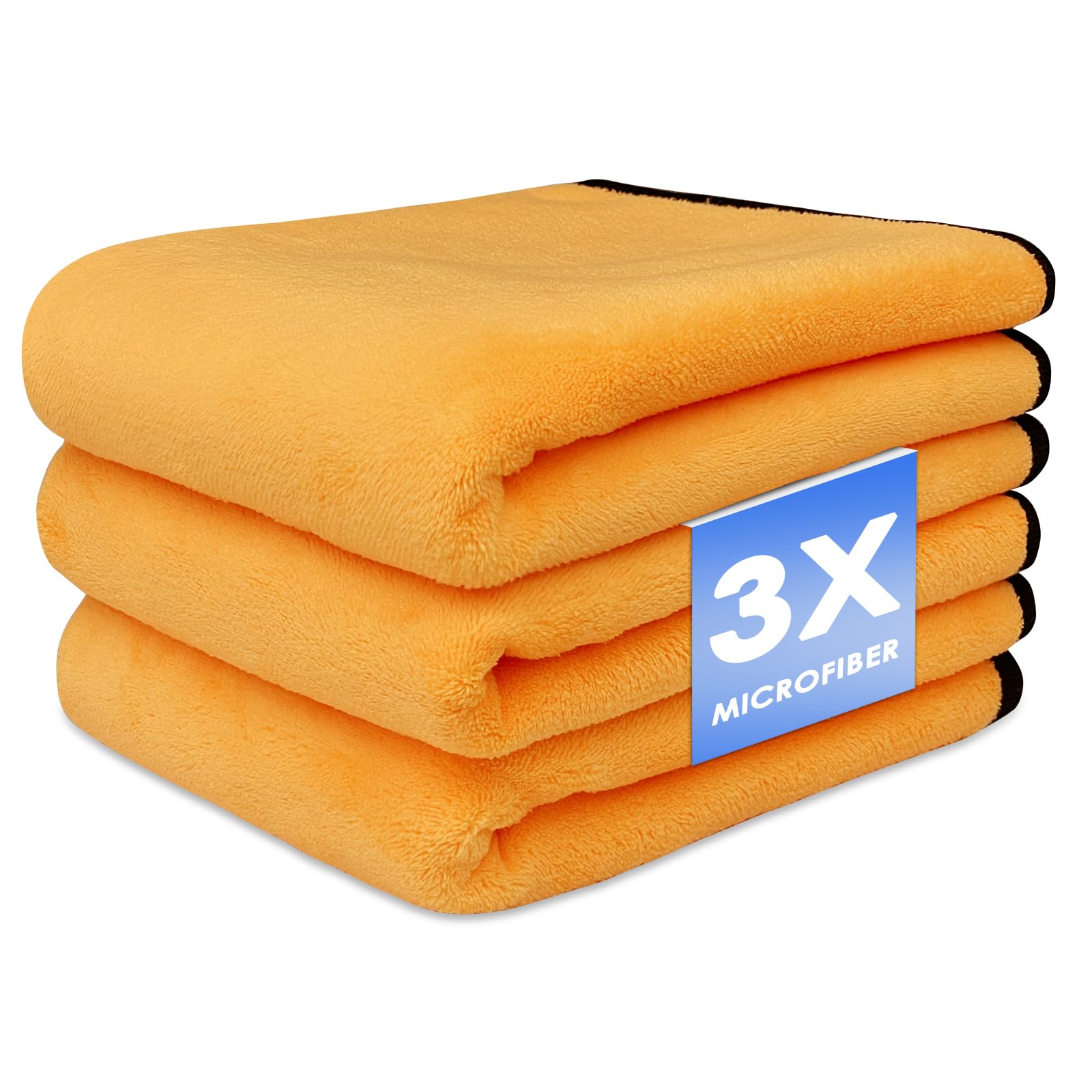 LOCO BIRD Lot De 3 Chiffons Microfibre Voiture 1100 G/m² – Ultra Absorbants, Sans Rayures, 40x40 Cm Pour Nettoyage & Séchage Auto