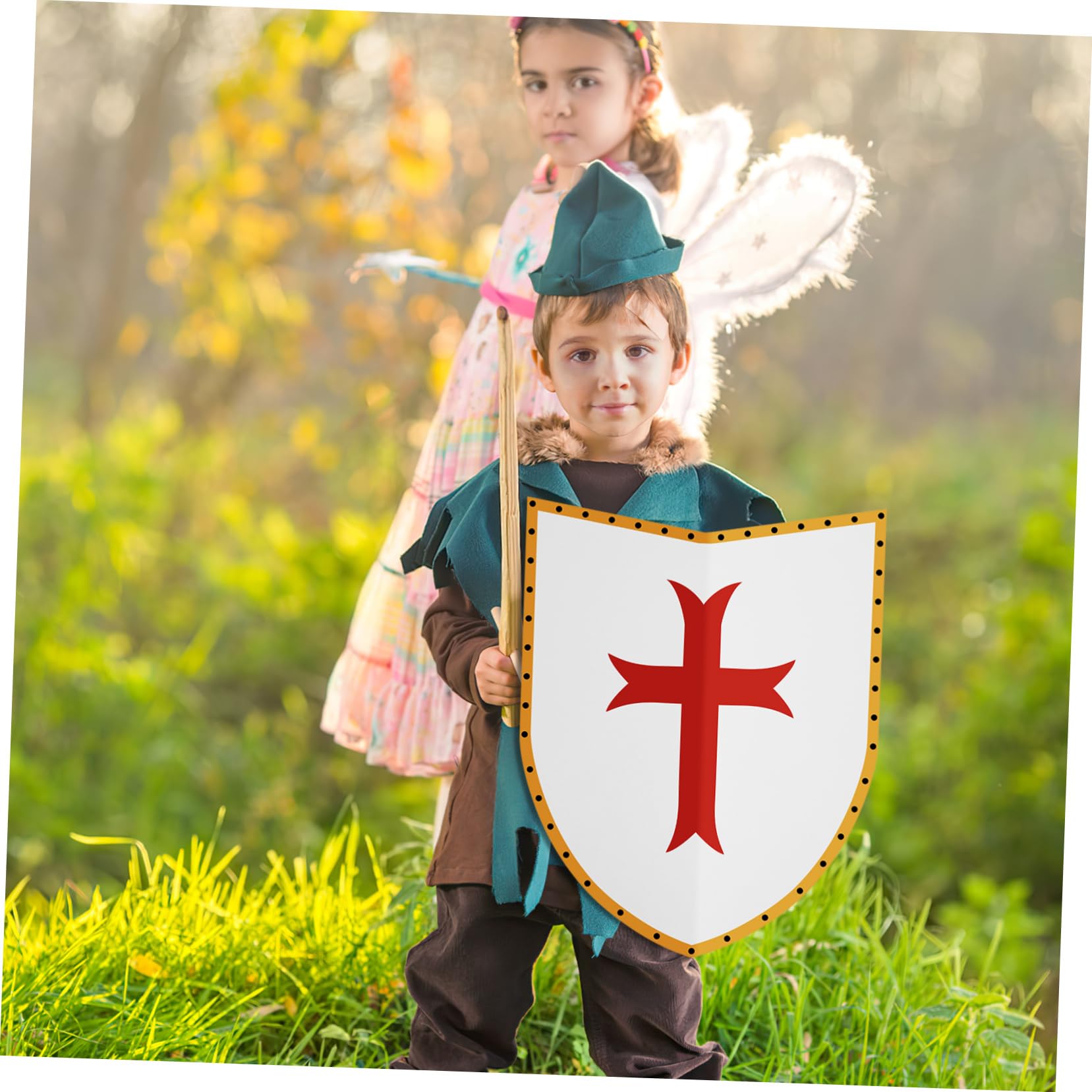 HANABASS 40 Pezzi Scudi per DIY Scudi Vuoti Piccoli Giocattoli per Feste e Cosplay con Design Retrò Realistico Facili e Sicuri