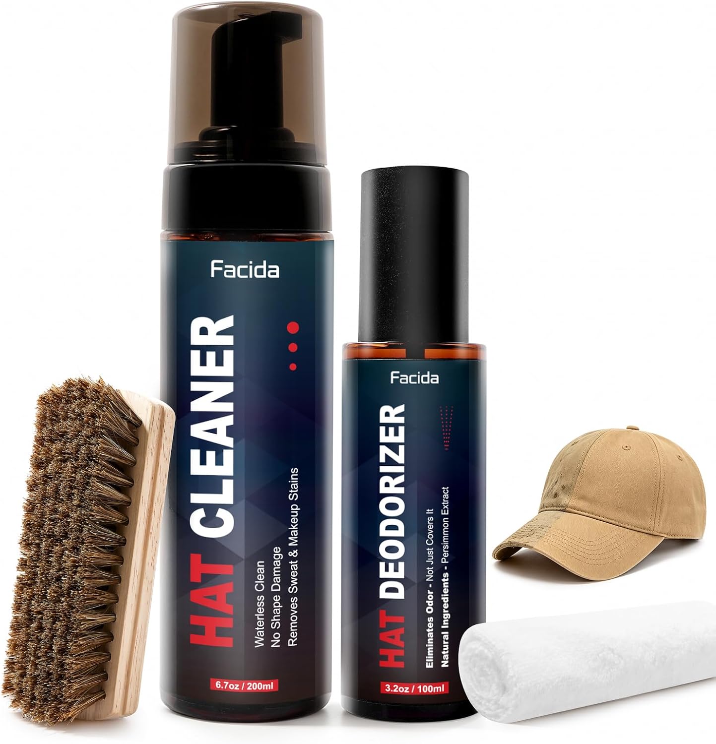 Hat Cleaning Kit, Quick Dry No Rinse Baseball Hat Cleaner & Deodorizer