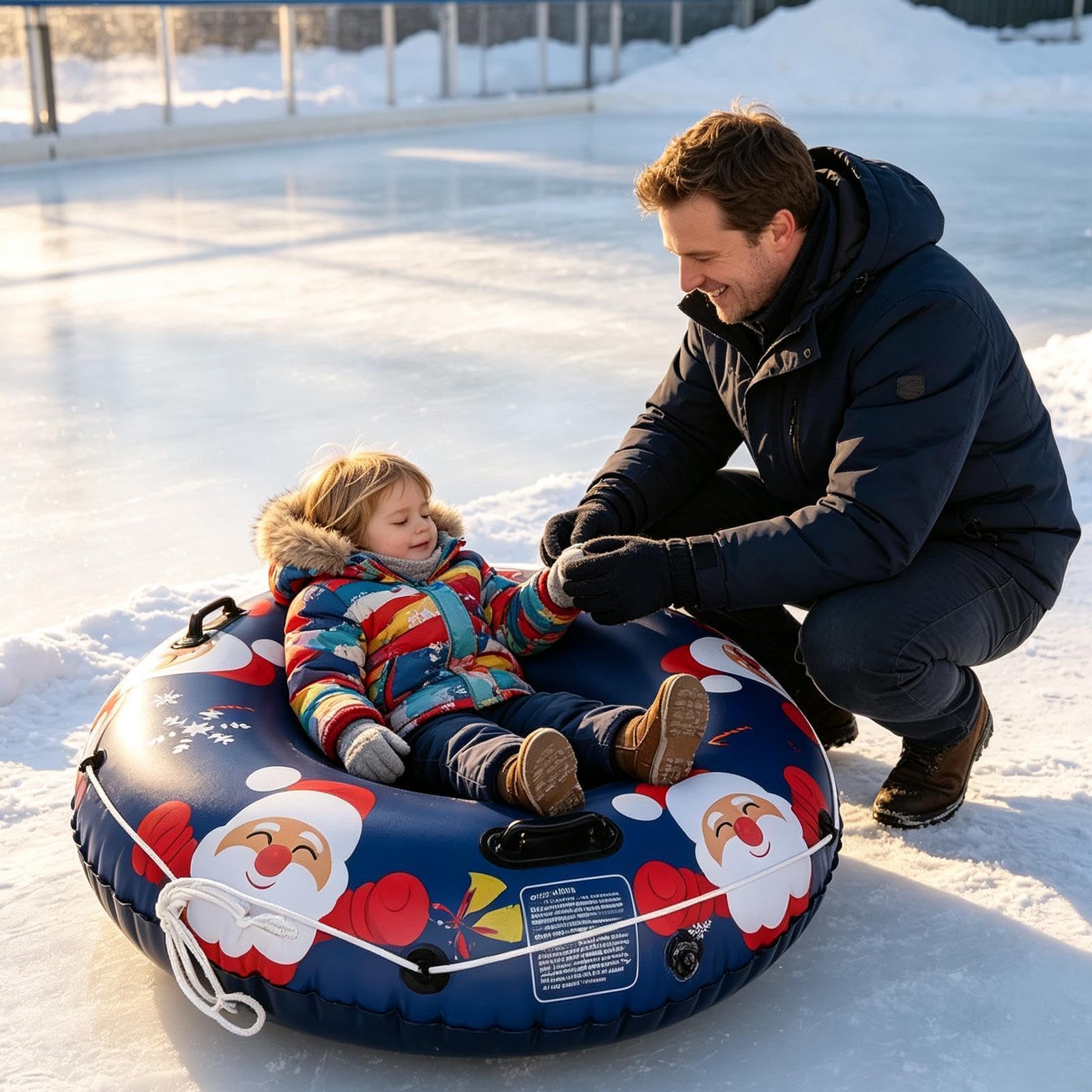 Tubi da neve per slittare Robusto e Resistente al Freddo | Slittino Invernale per Famiglie All'Aperto Sport Spiaggia Giardini Pattinaggio Sci Outdoor Sabbia Natale Attività Avventura
