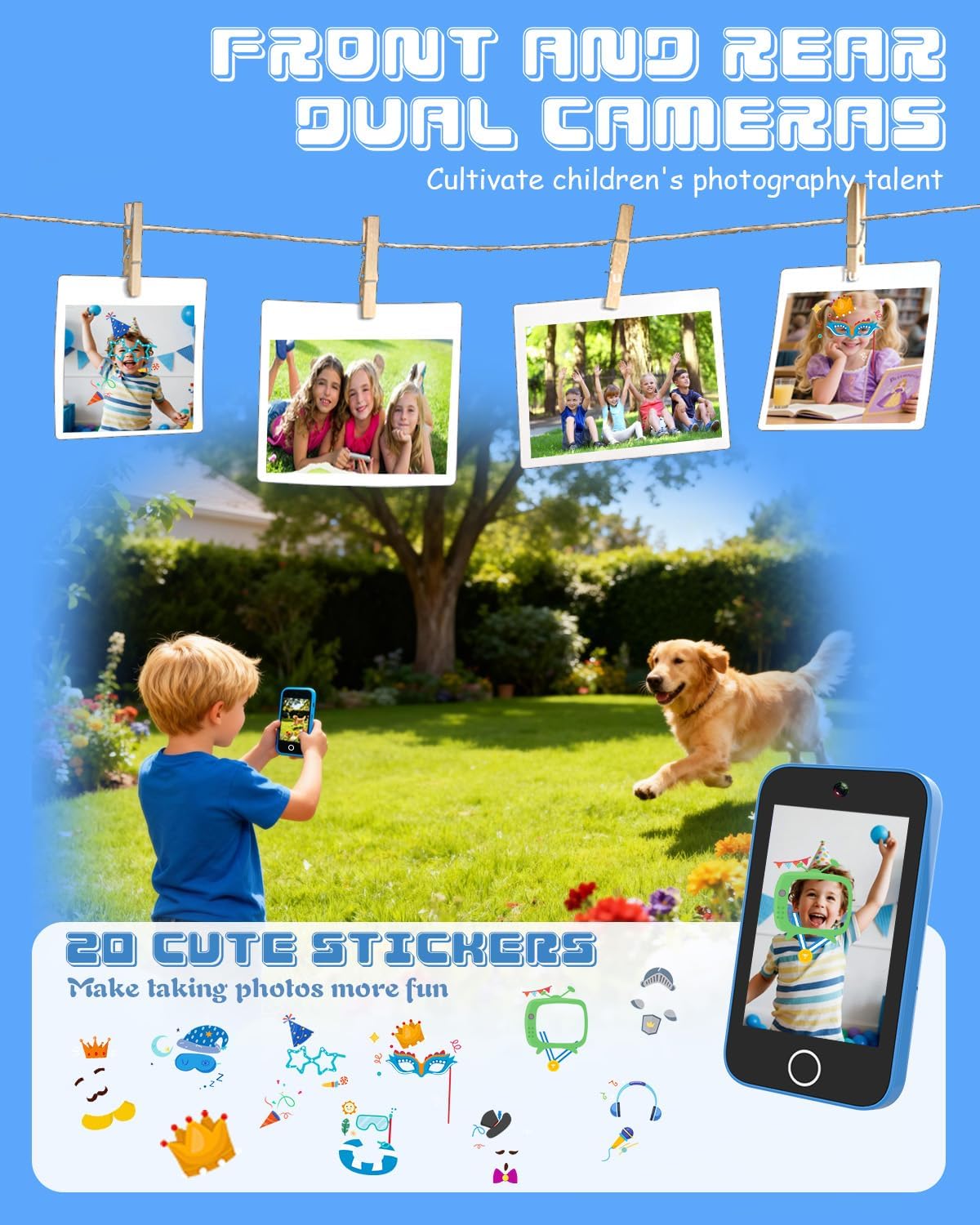 Kids Smart Phone: 3.5'' Touchscreen Phone for Kids 3 4 5 6 7 8 Years Old ABC Learning Educational Toy for Toddler Kids Travel Toy Preschool Learning Toy for Kids with 16GB SD Card Nice Gift - Image 5