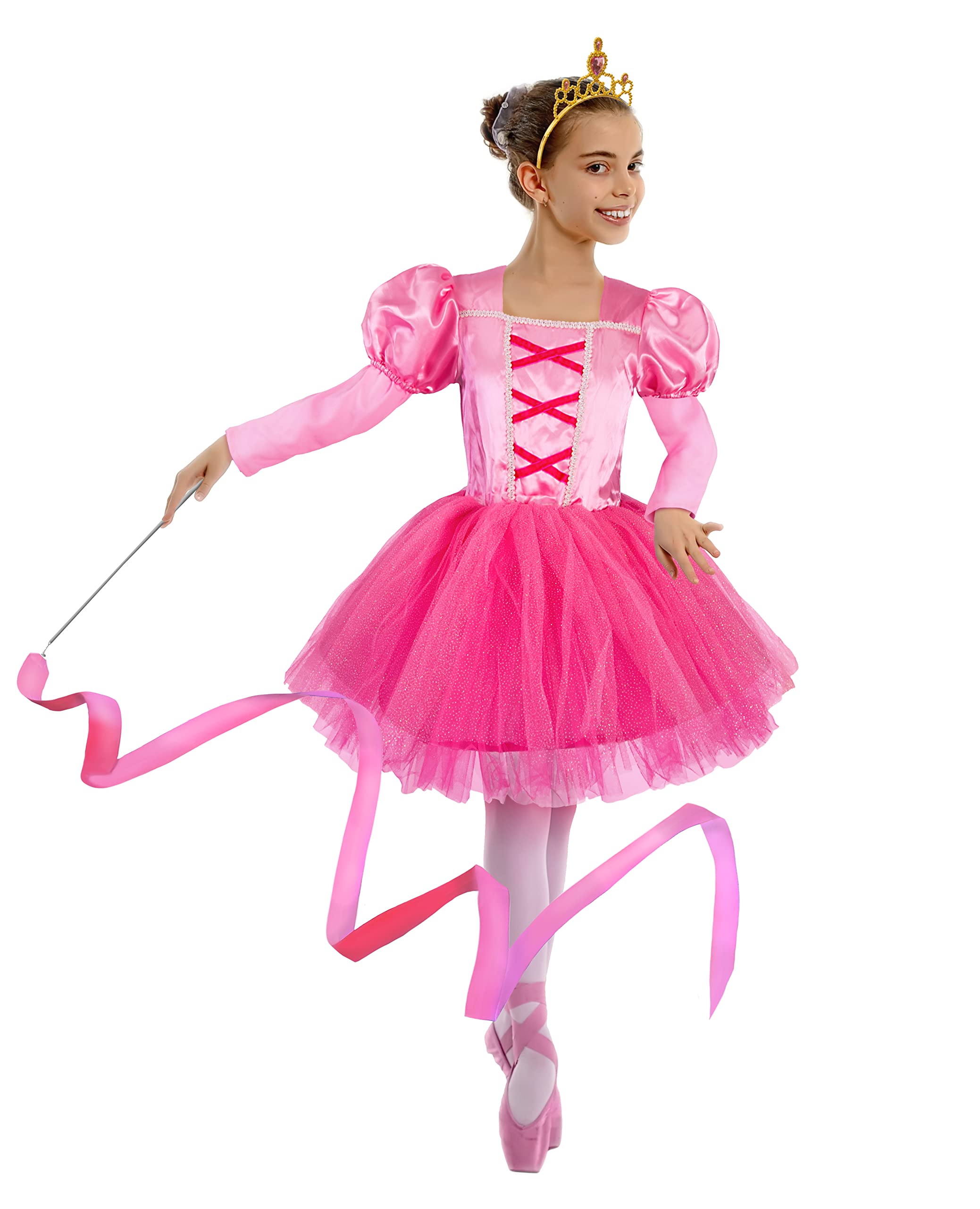Ciao Ballerina Princess Etoile Girl Fancy Dress Costume (Size 4-6 Years) with Satin Ballerina Ribbon