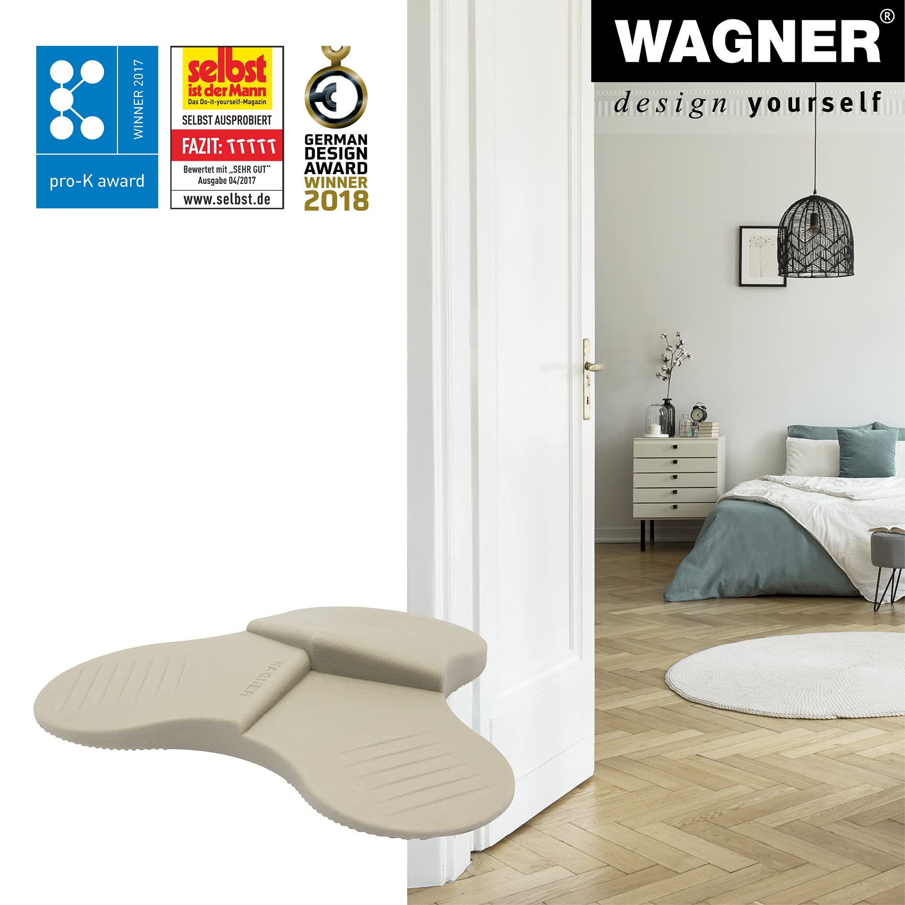 Wagner Door Wedge/Doorstop 3STOP Color, diameter 108 x 19 mm, Brown Design Wedge Made of high Class Synthetics - Image 3