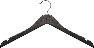 NAHANCO 20717HU 17â€ Flat Wooden Top Hanger with Gunmetal Hook, Premium Espresso Finish (Pack of 25)