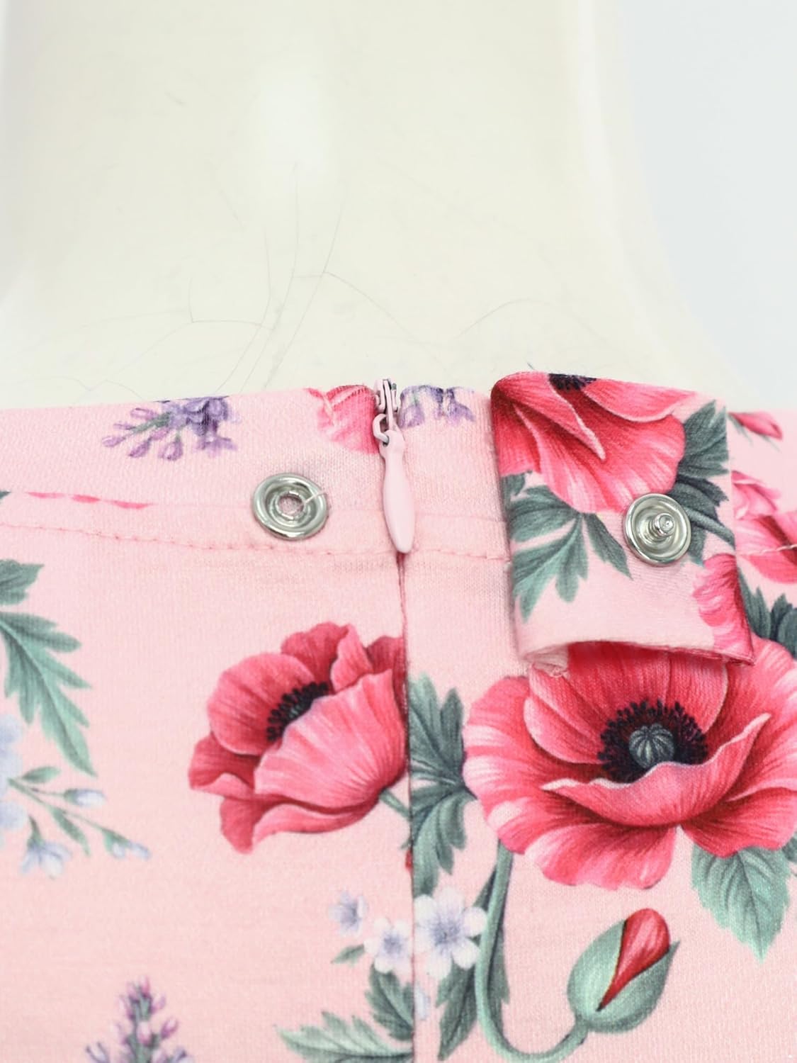 YEAHDOR Short Sleeve Floral Print Anti-Strip Adaptive Jumpsuit for Elderly Women Seniors Incontinence Care