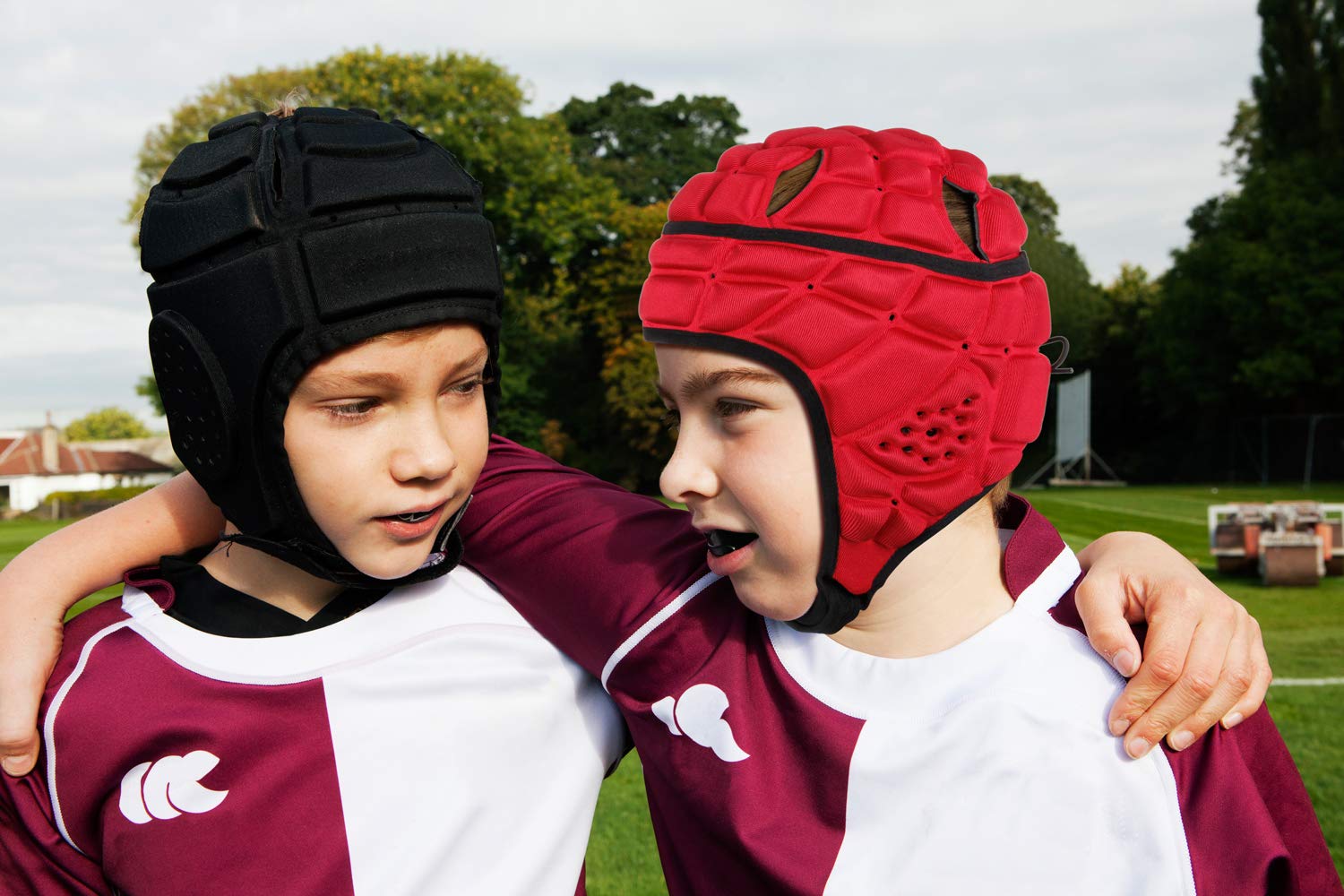 surlim Rugby - Casco suave de fútbol para adultos, talla XL, color rojo