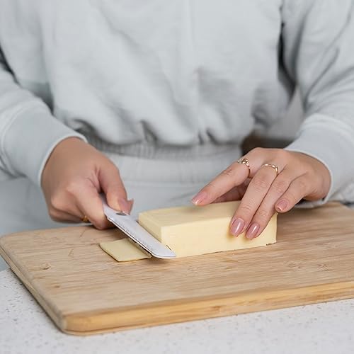 Miniatura 3 de Fox Run Cortador de queso de acero inoxidable, rebanador de queso grueso y fino de doble cara