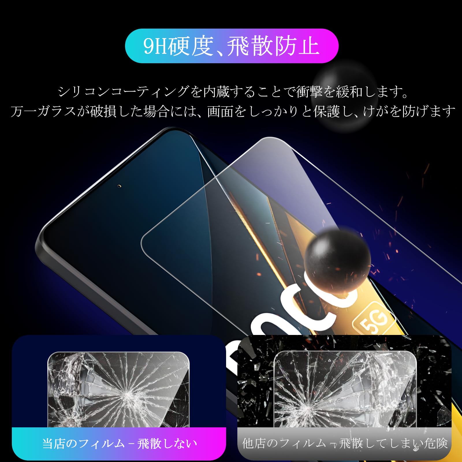Amazon | 対応 Xiaomi Poco X6 Pro フィルム 【2+2セット- AGC旭硝子
