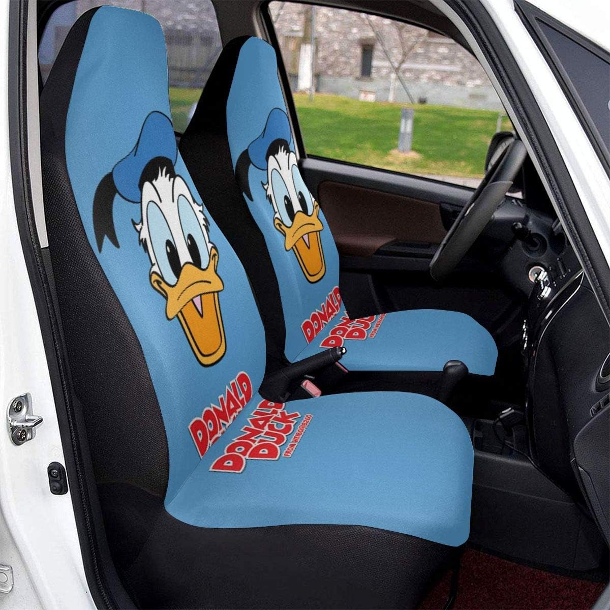 Amazon ドナルドダック シートカバー カーシートカバー 汚染防止 通気性 車用 カー用品 普通車 ユニバーサ シートカバー 車 バイク