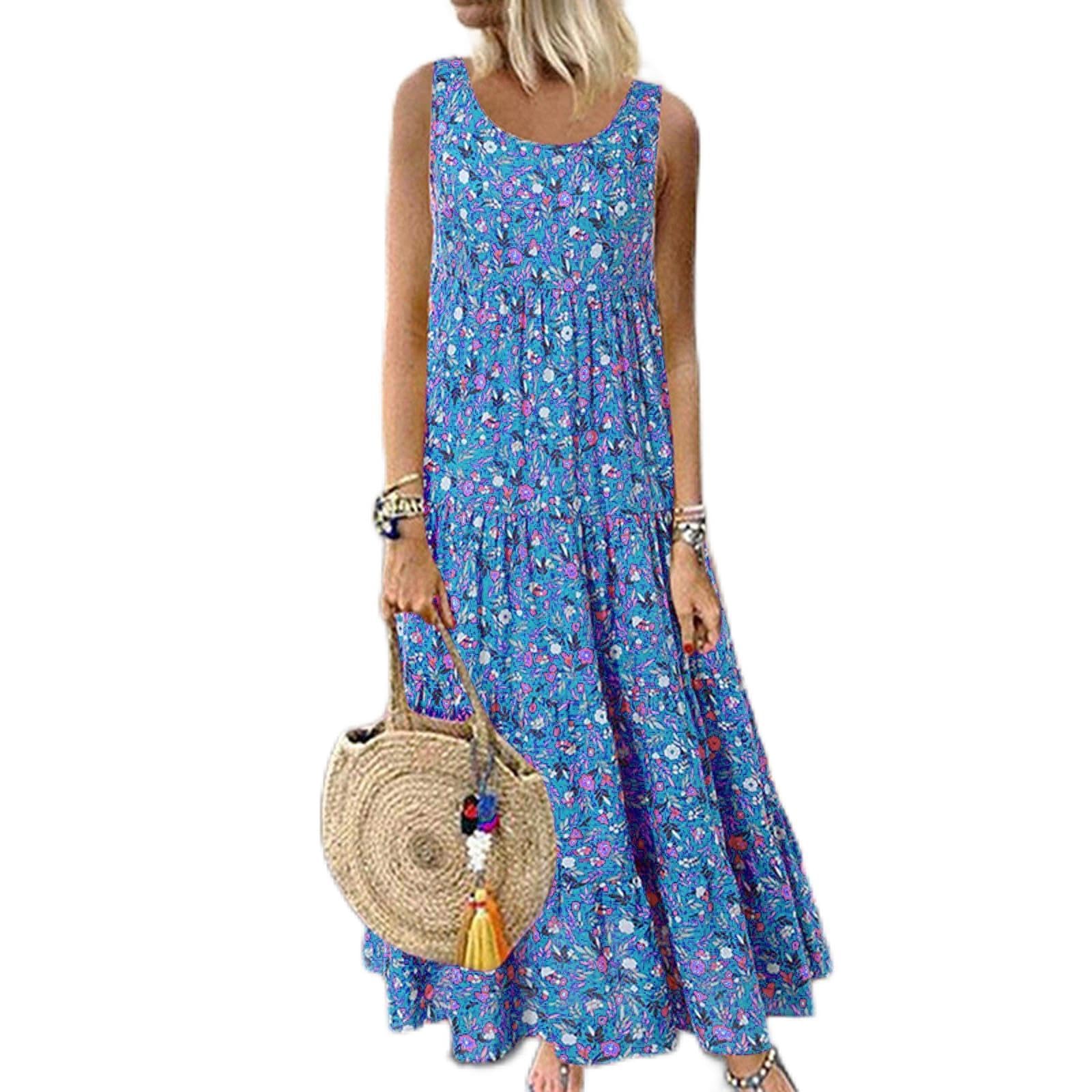Cotton Shirred Dress Linen Dresses Summer Beachwear Curvy Coverups Loose Outfit Smocked Clothes Going Out Wear Hawaiian Cover Up Empire Line Clothing Flattering Co Ord Light Blue S
