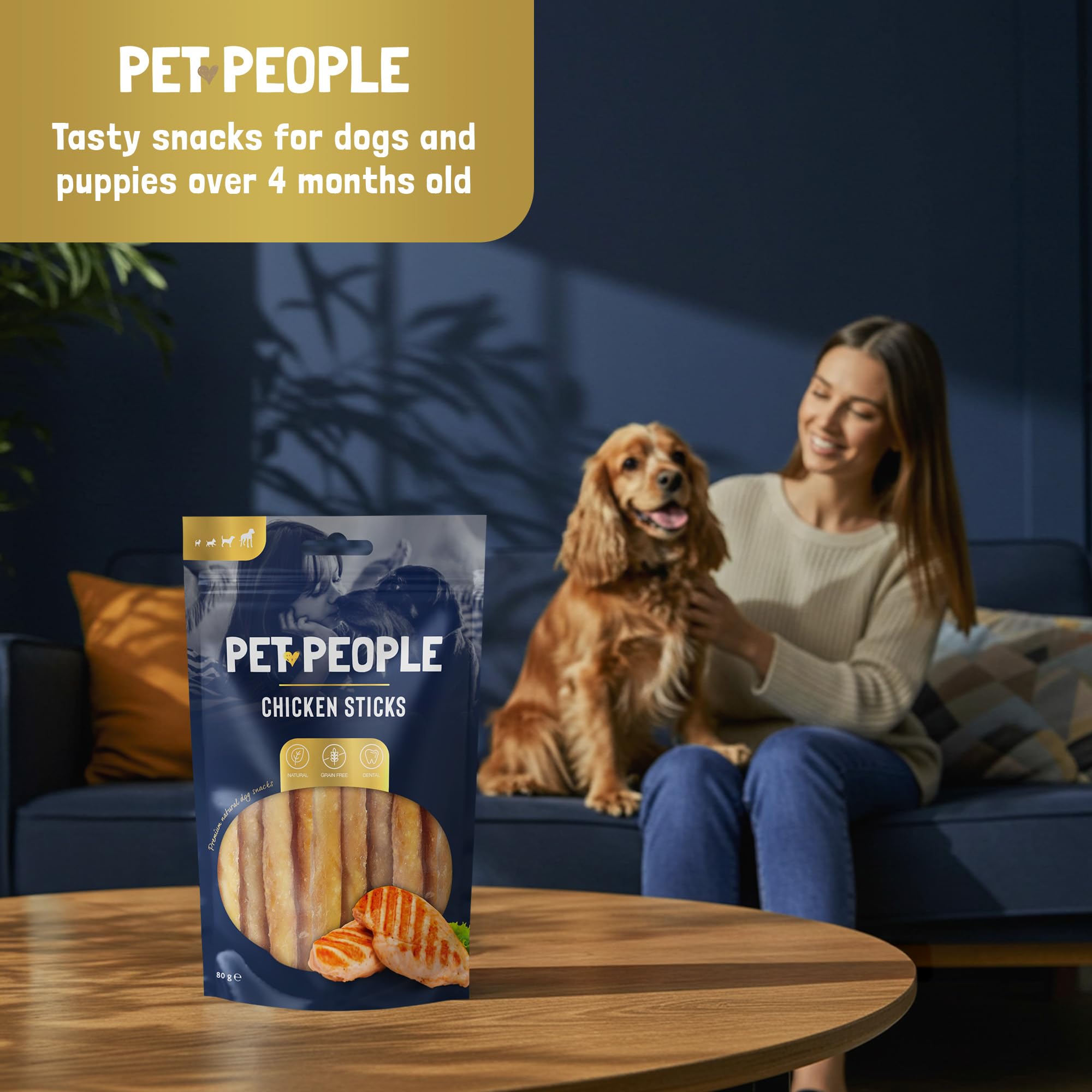 Pet People Chicken Strips 80g, Natural, Grain Free, High Protein, Dental Care, Dog Snacks - 8pc, 80g (10 Bags) - Image 4