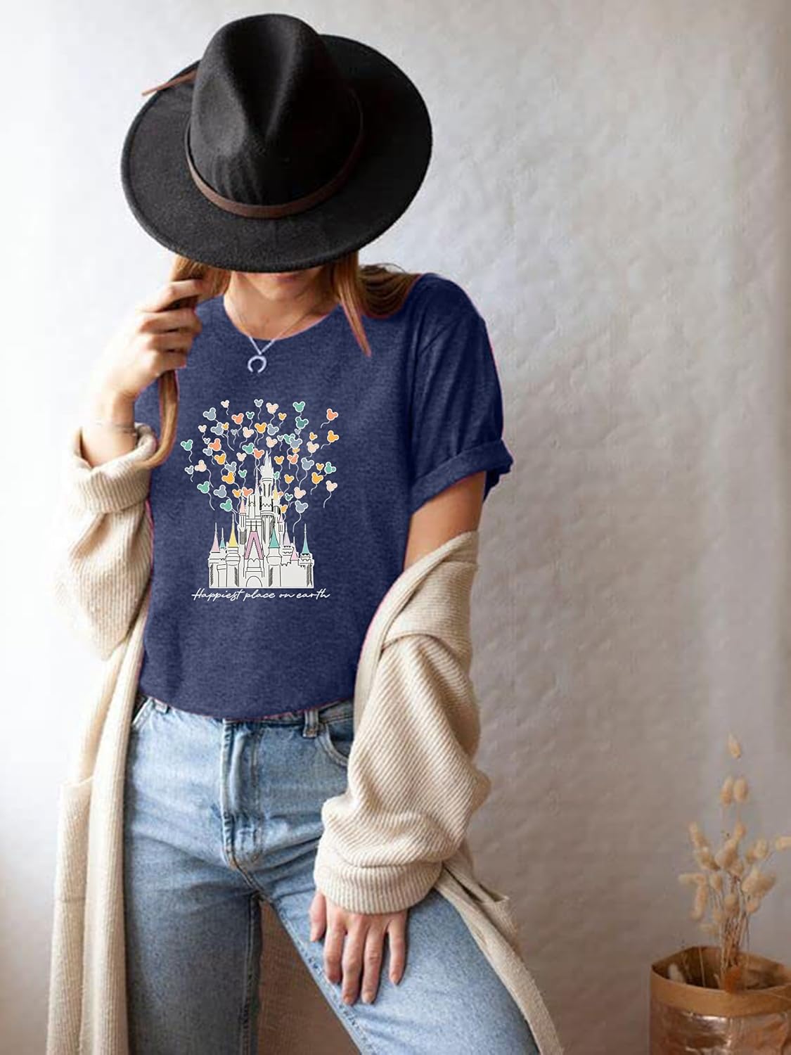 Magical Castle Shirts Women Magic Kingdom T Shirt Castle Flower Graphic Short Sleeve Tops Holiday Tee - Image 3