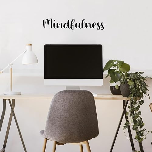 Miniatura 2 de Vinilo adhesivo de pared  Mindfulness  5.1in x 29.9in  Peace Trendy Inspirational Positive Cote Sticker para el hogar, oficina, dormitorio, sala de