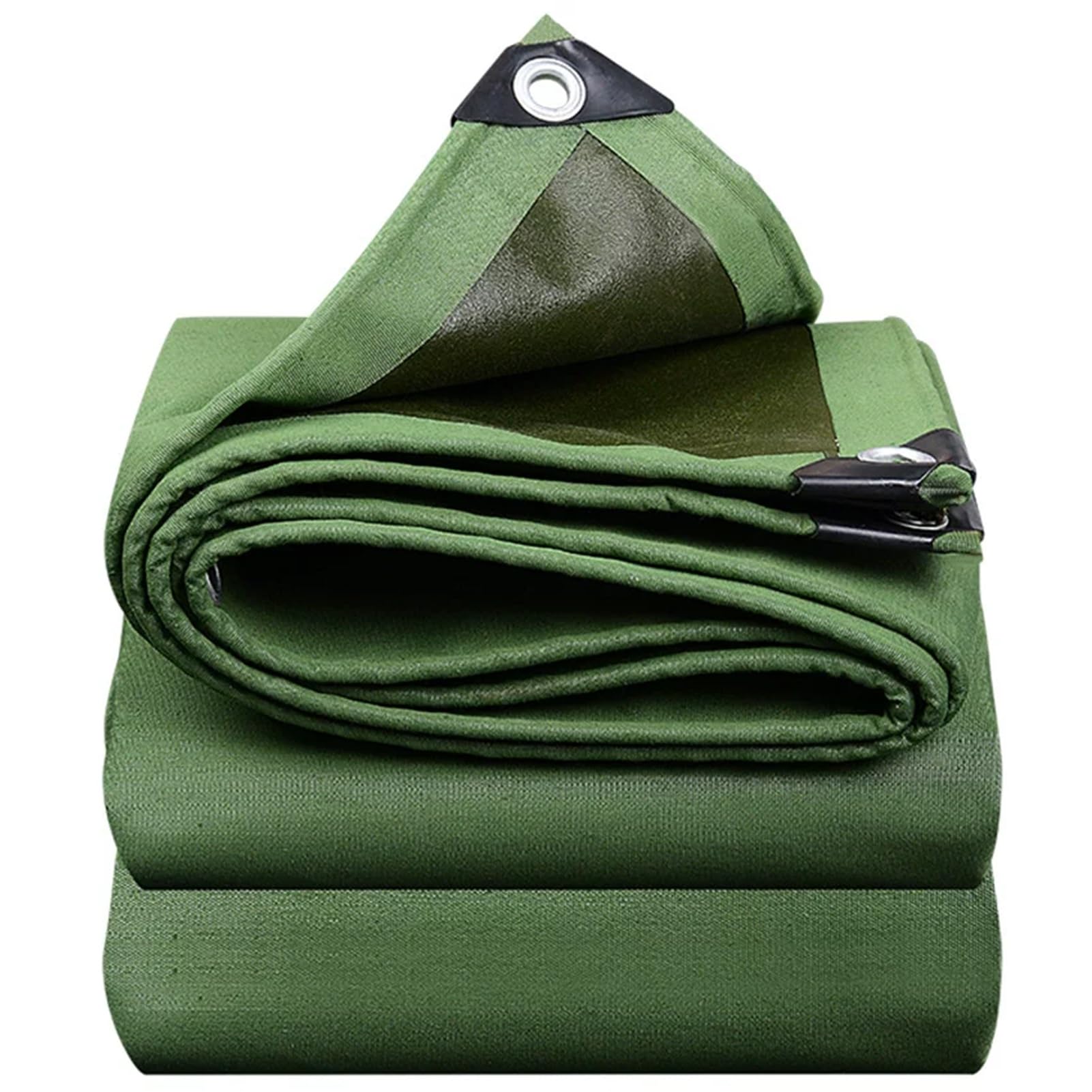 Heavy Duty Canvas Tarp for Rain Protection, Green Waterproof Tarpaulin with Reinforced Grommets for Roof/Truck Bed/Wood Pile/Ground Cover(1.2x1.5m(3.9ftx4.9ft))